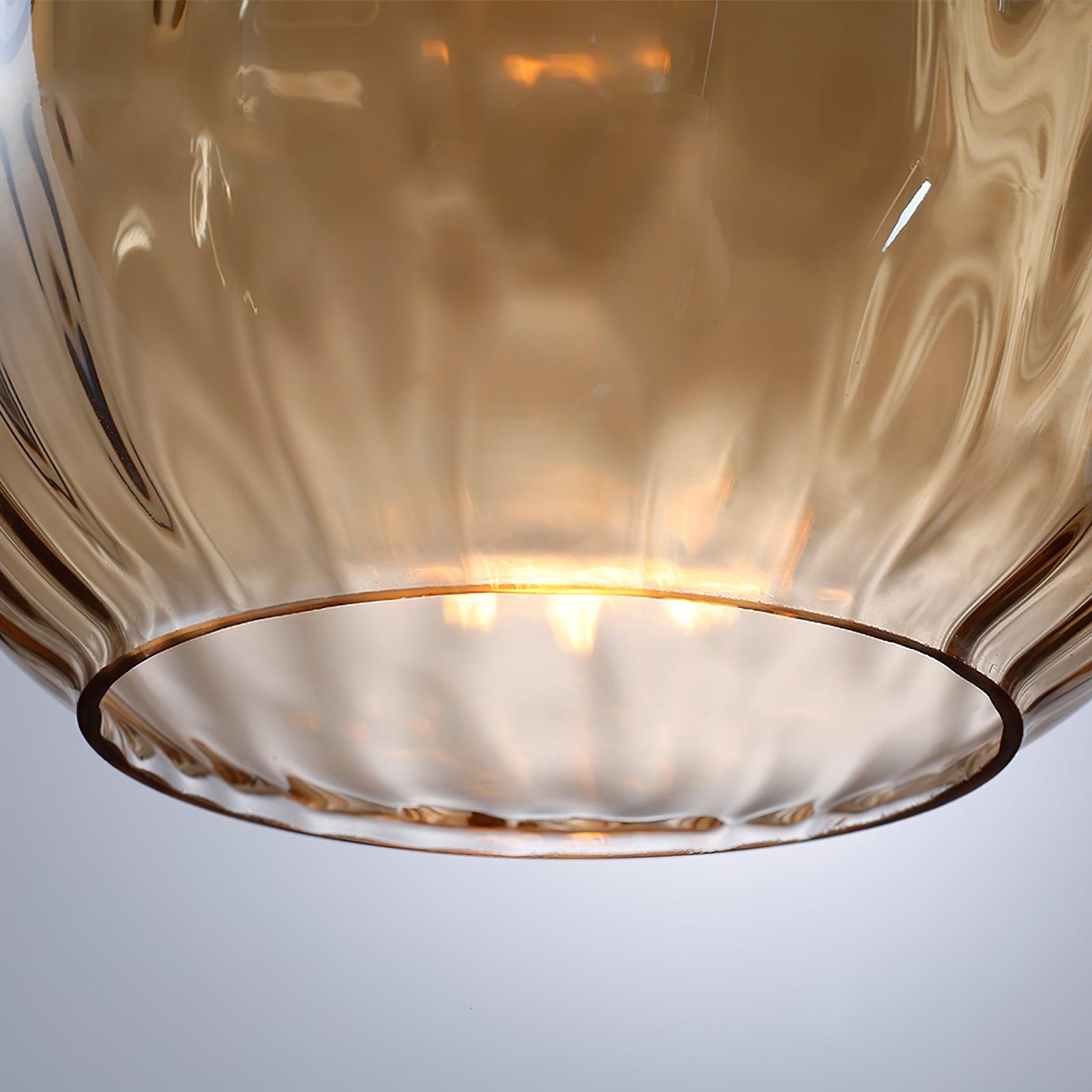 Cora Pendant Lamp Clear Glass Wood Nordic Modern-Neutral Decor