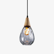 Cora Pendant Lamp Clear Glass Wood Nordic Modern-Neutral Decor