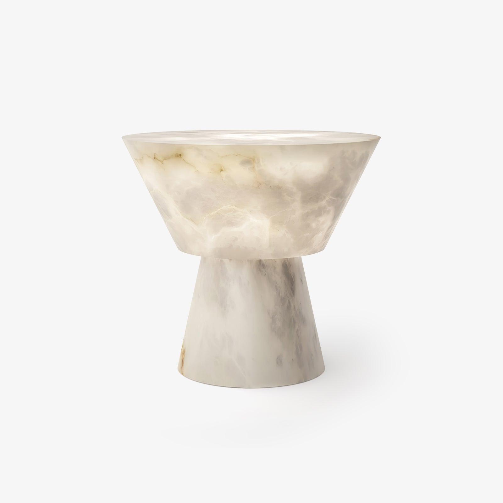 Ane Pedestal Alabaster Table Lamp-Neutral Decor