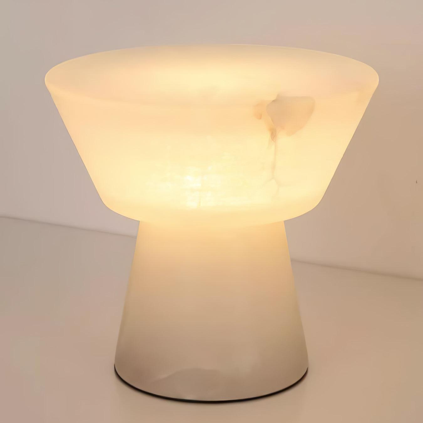 Ane Pedestal Alabaster Table Lamp-Neutral Decor
