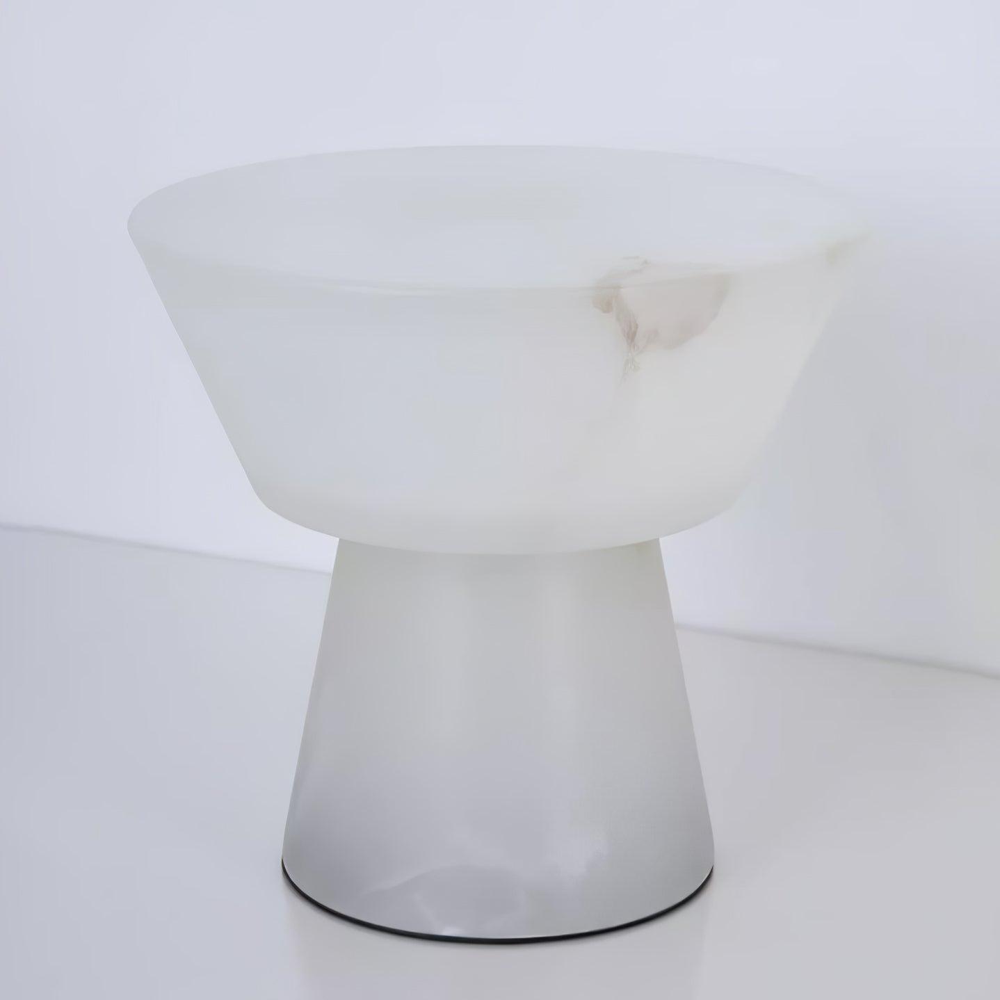 Ane Pedestal Alabaster Table Lamp-Neutral Decor
