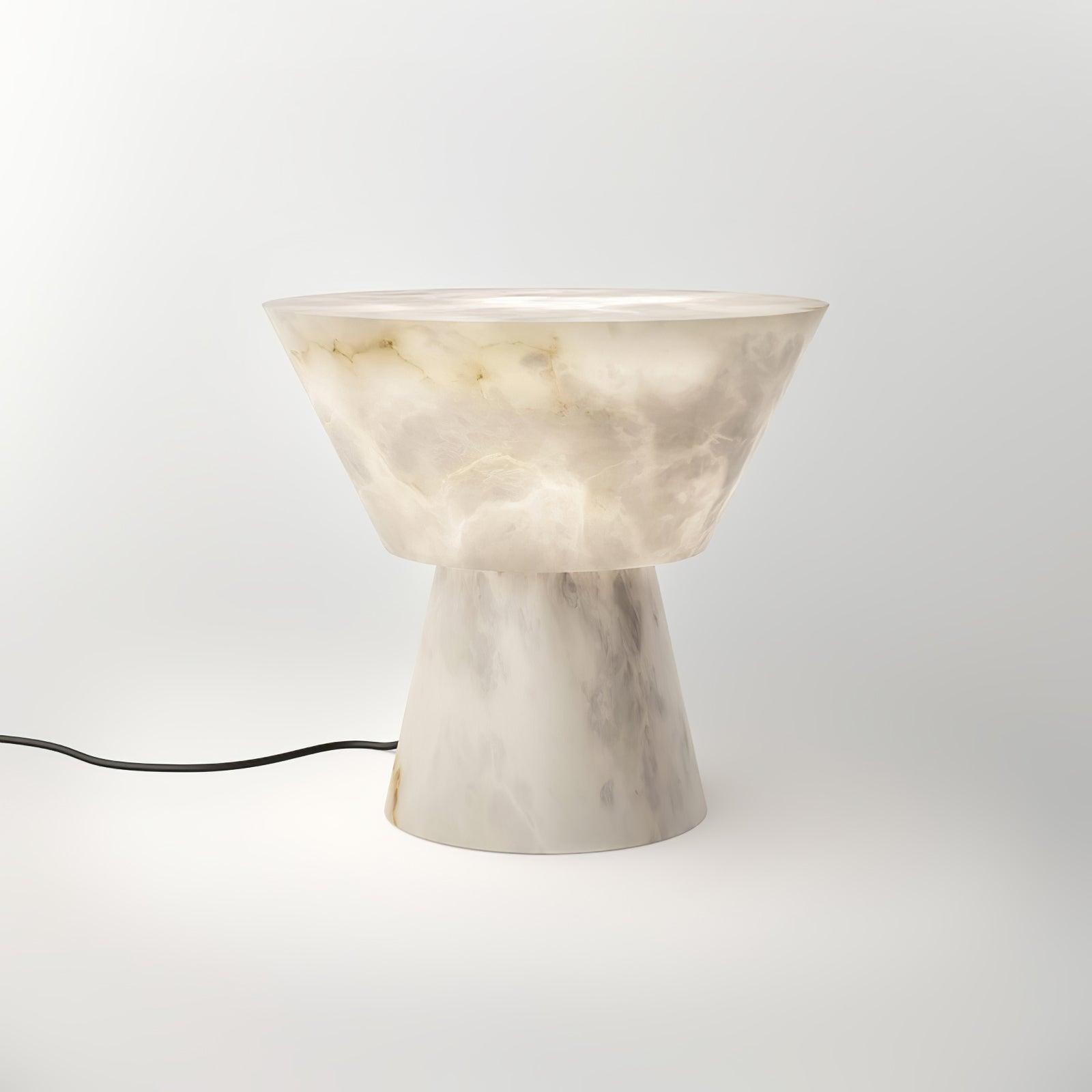 Ane Pedestal Alabaster Table Lamp-Neutral Decor