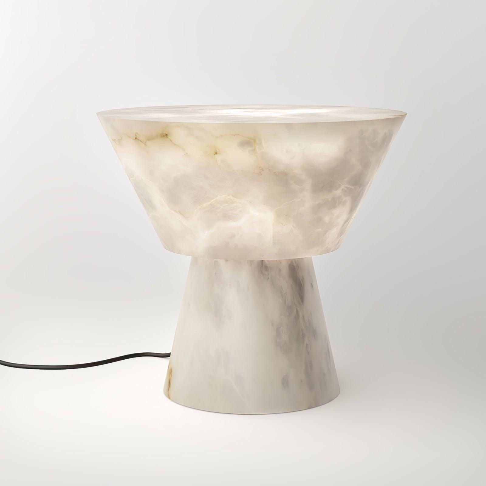 Ane Pedestal Alabaster Table Lamp-Neutral Decor