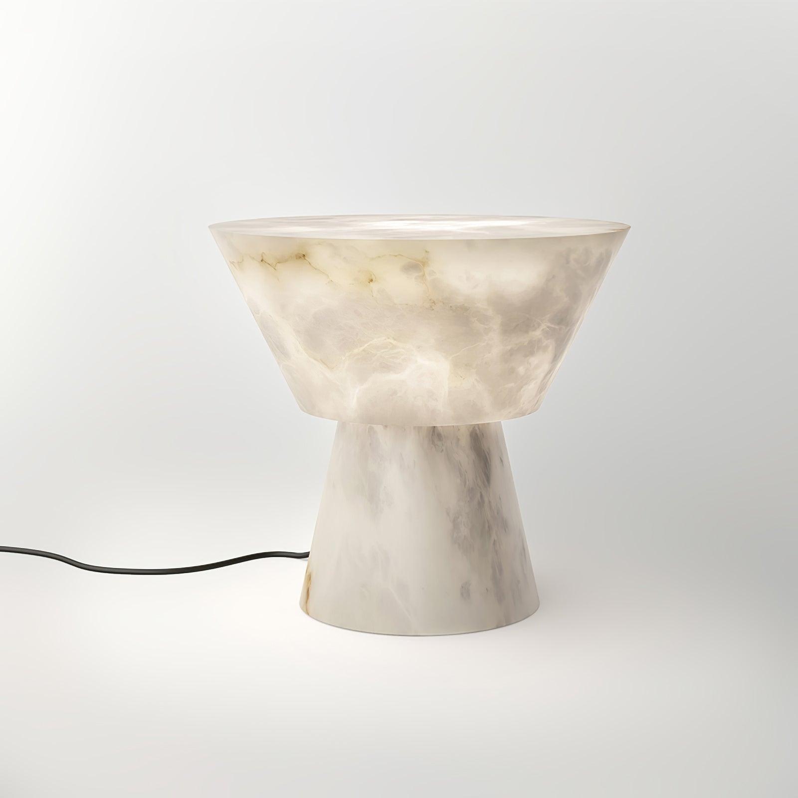 Ane Pedestal Alabaster Table Lamp-Neutral Decor