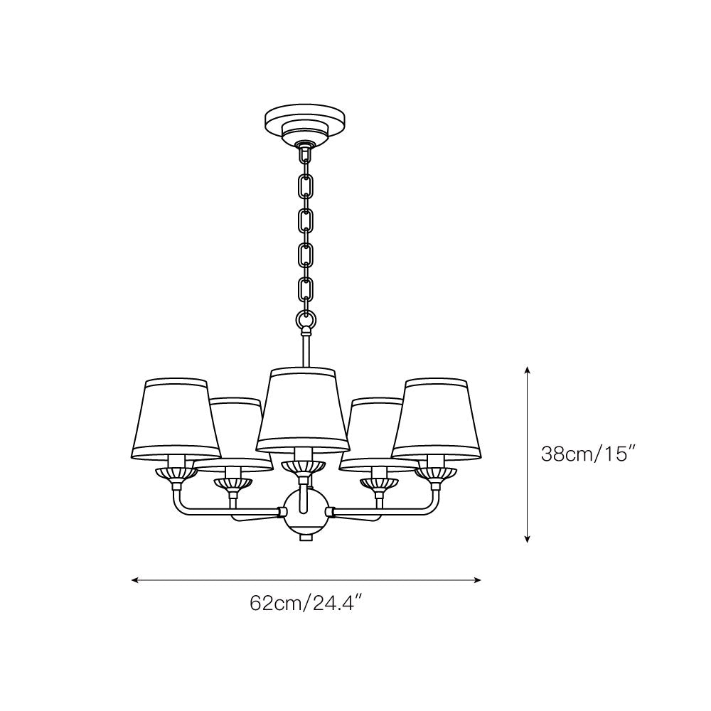 Zenor Vintage Industrial Fabric Chandelier-Neutral Decor