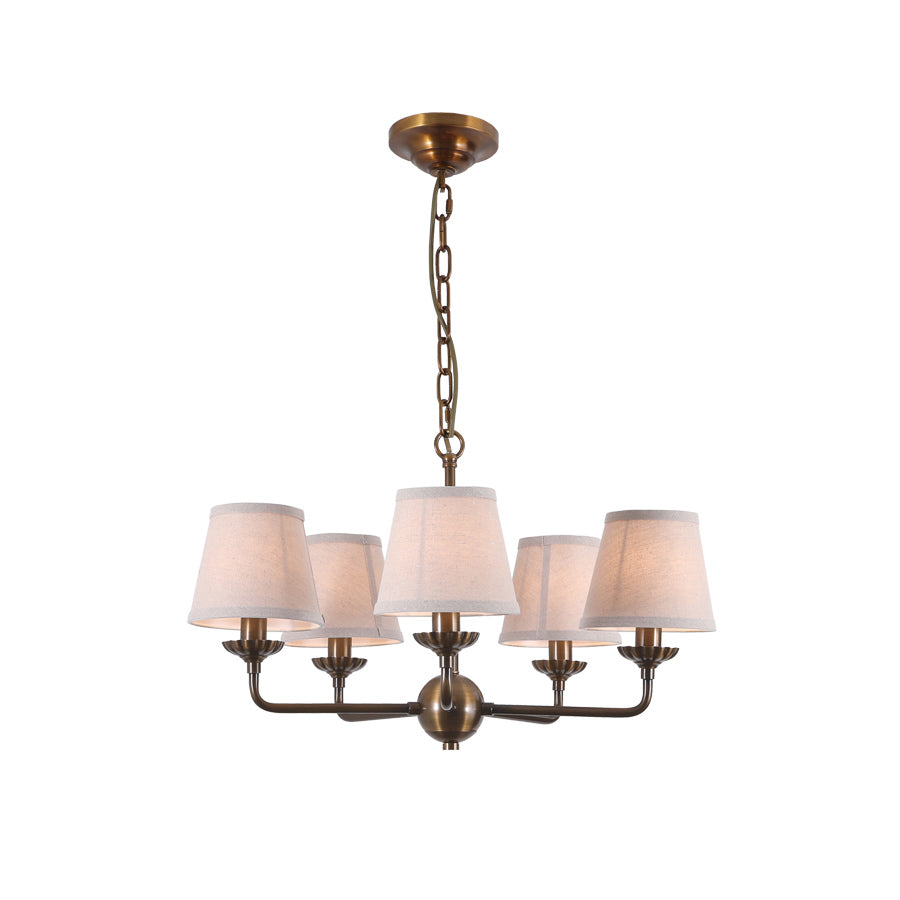Zenor Vintage Industrial Fabric Chandelier-Neutral Decor