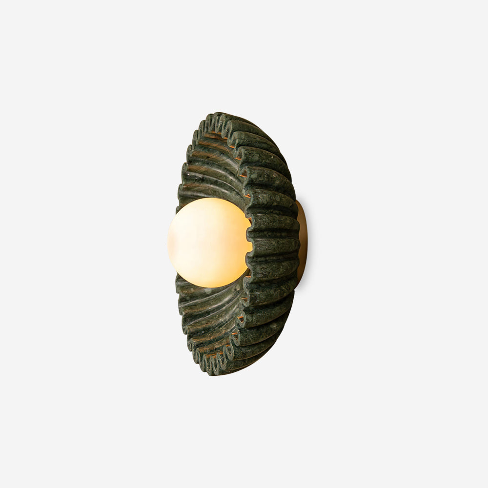Wall Lamp Ceramics and Glass Dark Green White Black Beige Sculptural