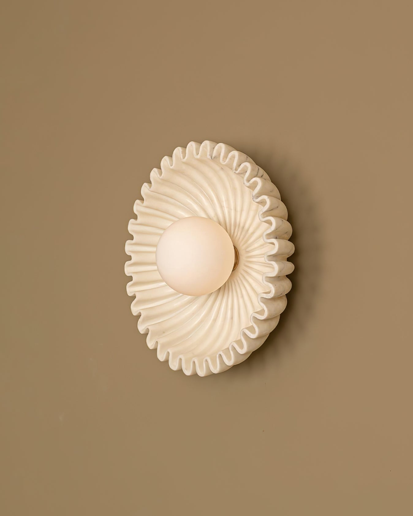 Wall Lamp Ceramics and Glass Dark Green White Black Beige Sculptural