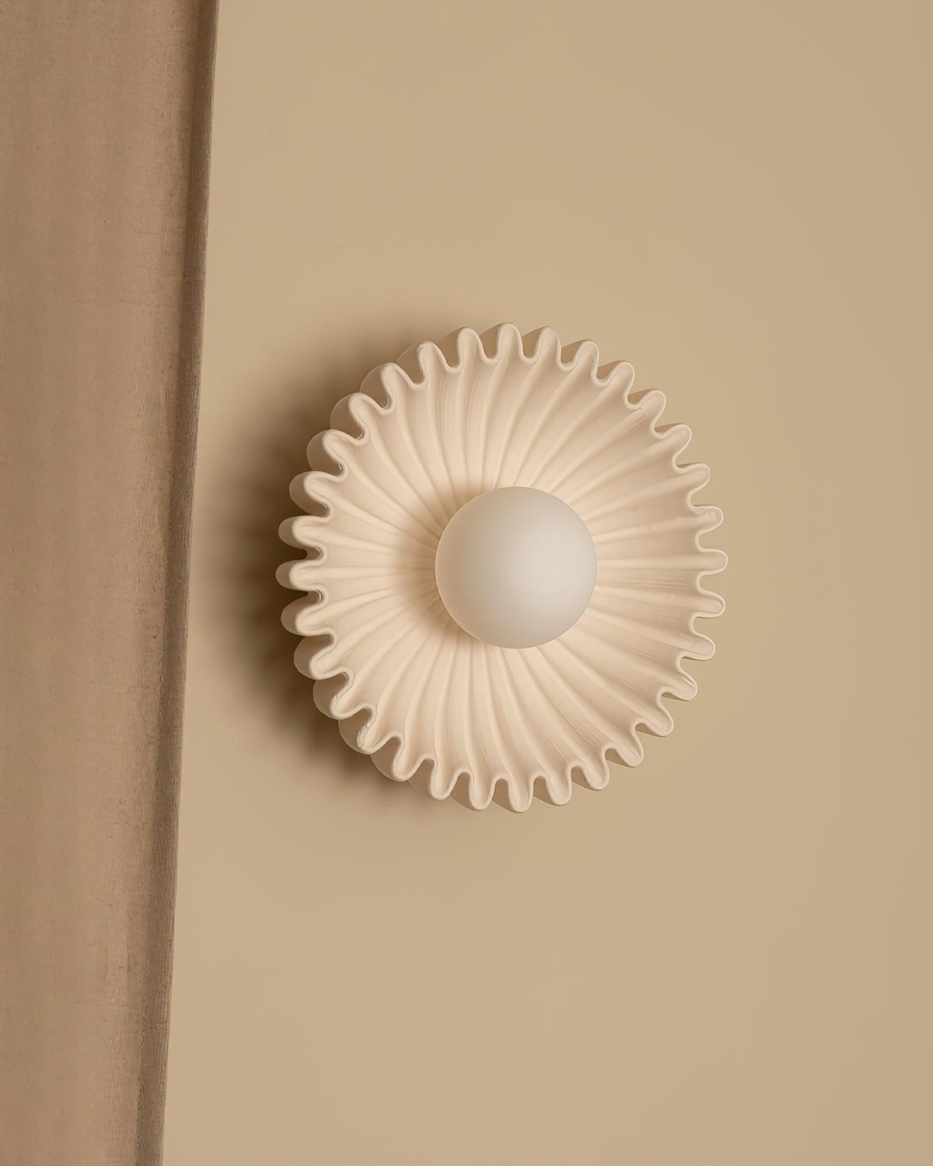 Wall Lamp Ceramics and Glass Dark Green White Black Beige Sculptural