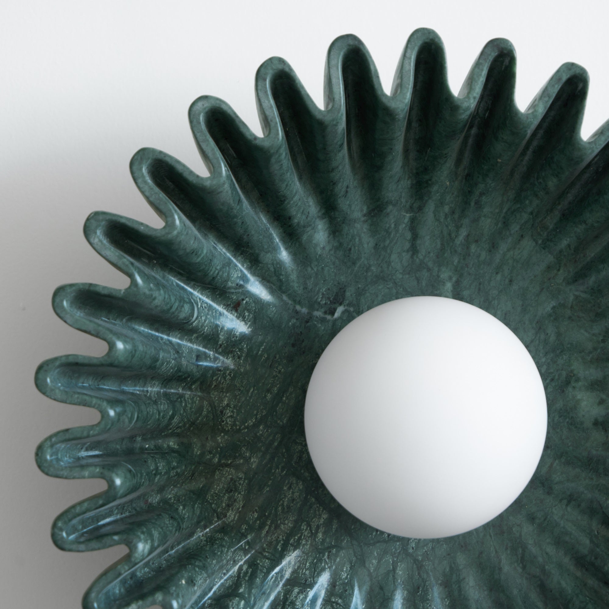 Wall Lamp Ceramics and Glass Dark Green White Black Beige Sculptural