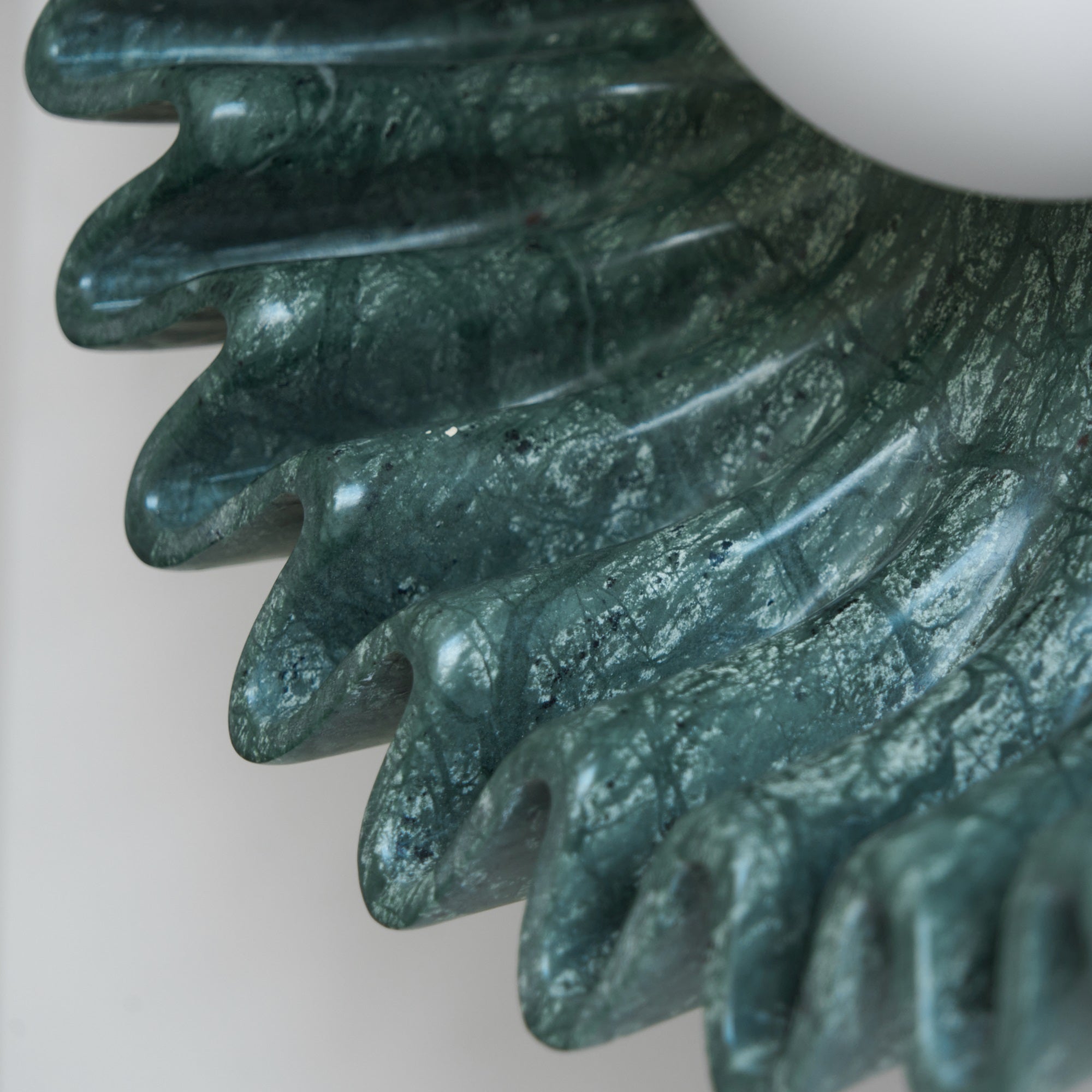 Wall Lamp Ceramics and Glass Dark Green White Black Beige Sculptural