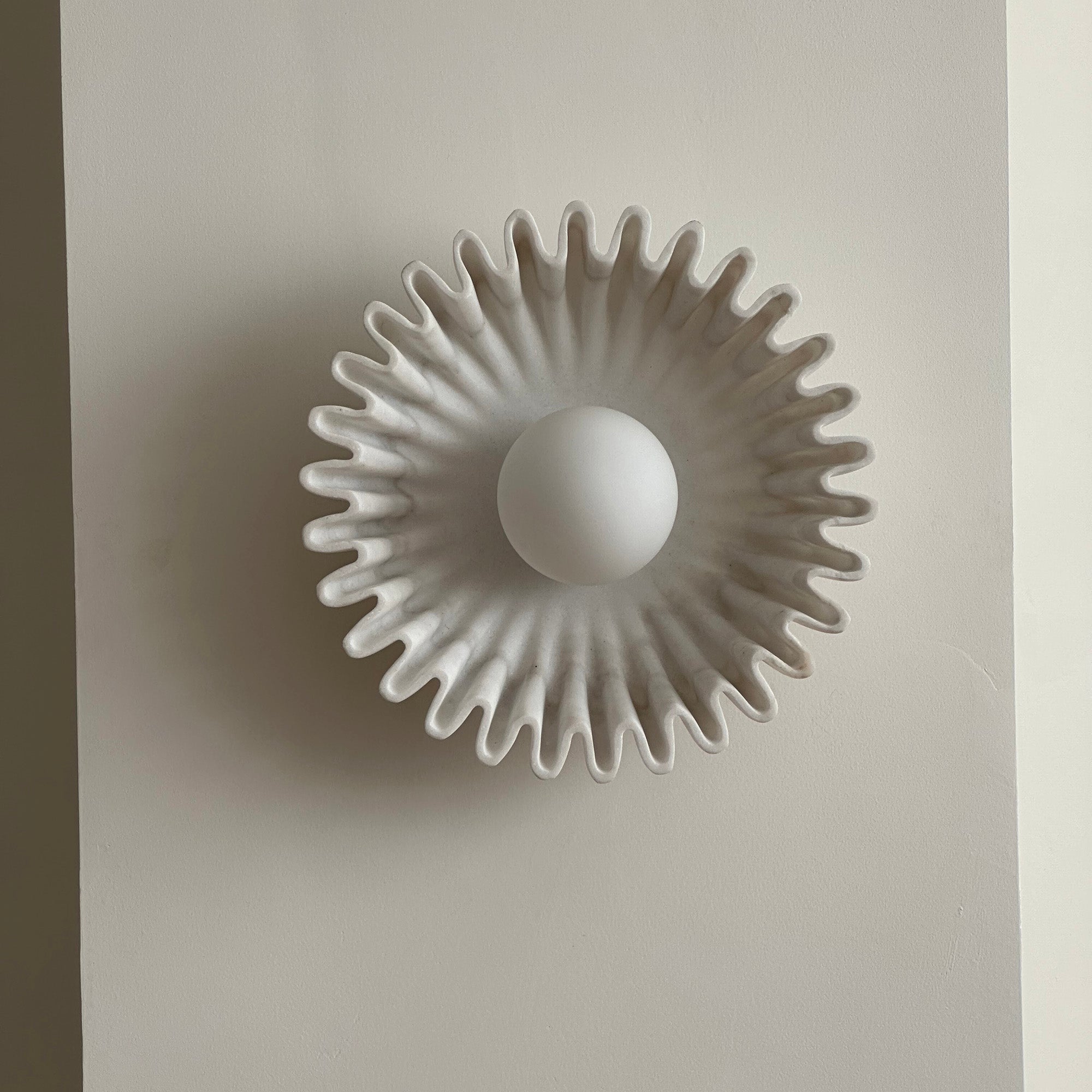 Wall Lamp Ceramics and Glass Dark Green White Black Beige Sculptural
