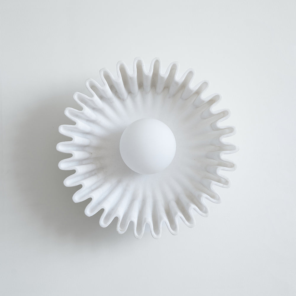Wall Lamp Ceramics and Glass Dark Green White Black Beige Sculptural