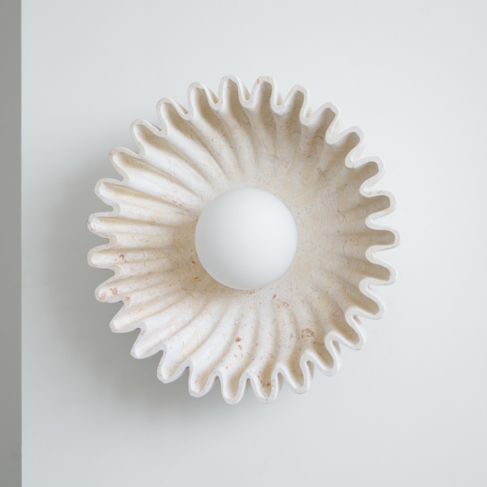 Wall Lamp Ceramics and Glass Dark Green White Black Beige Sculptural