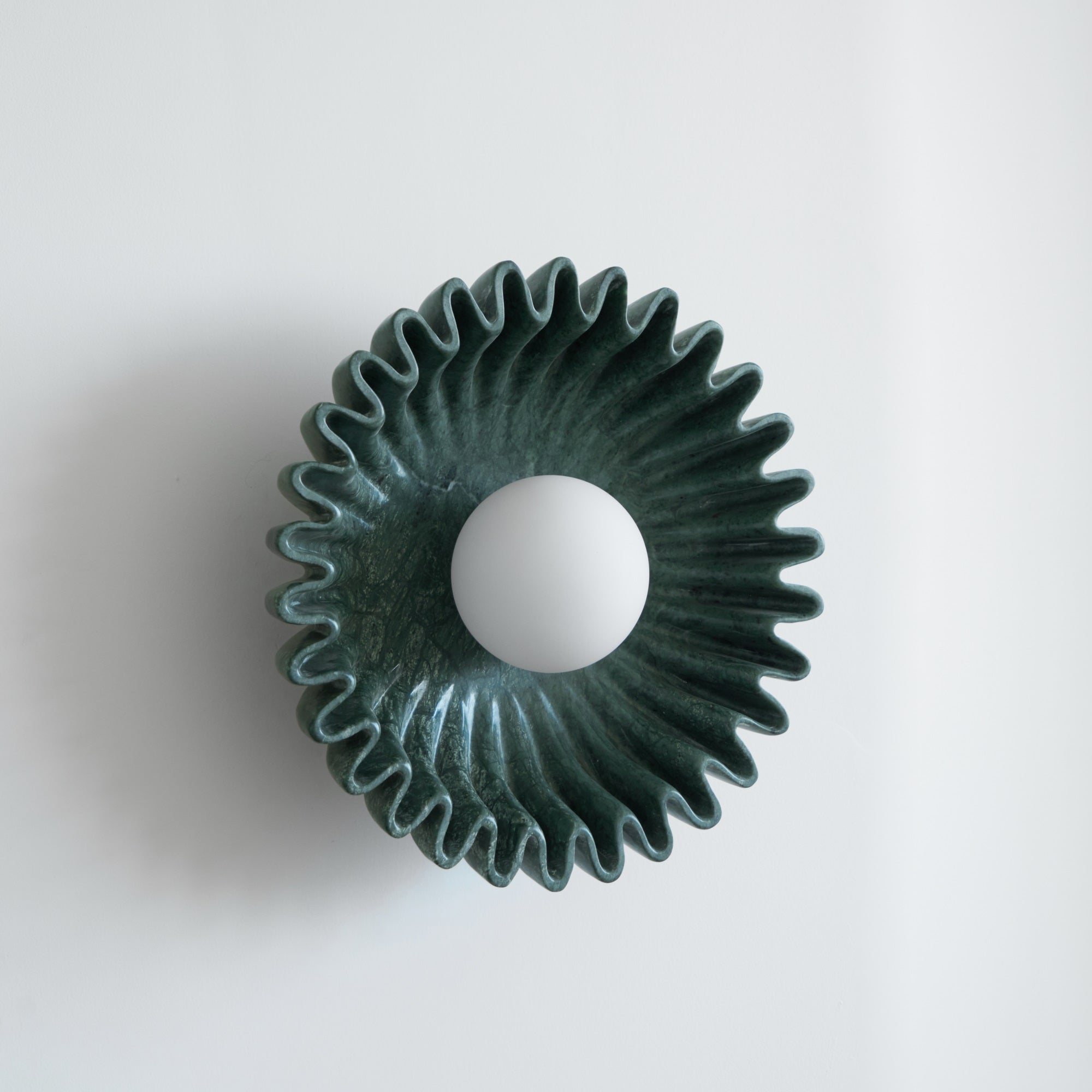 Wall Lamp Ceramics and Glass Dark Green White Black Beige Sculptural