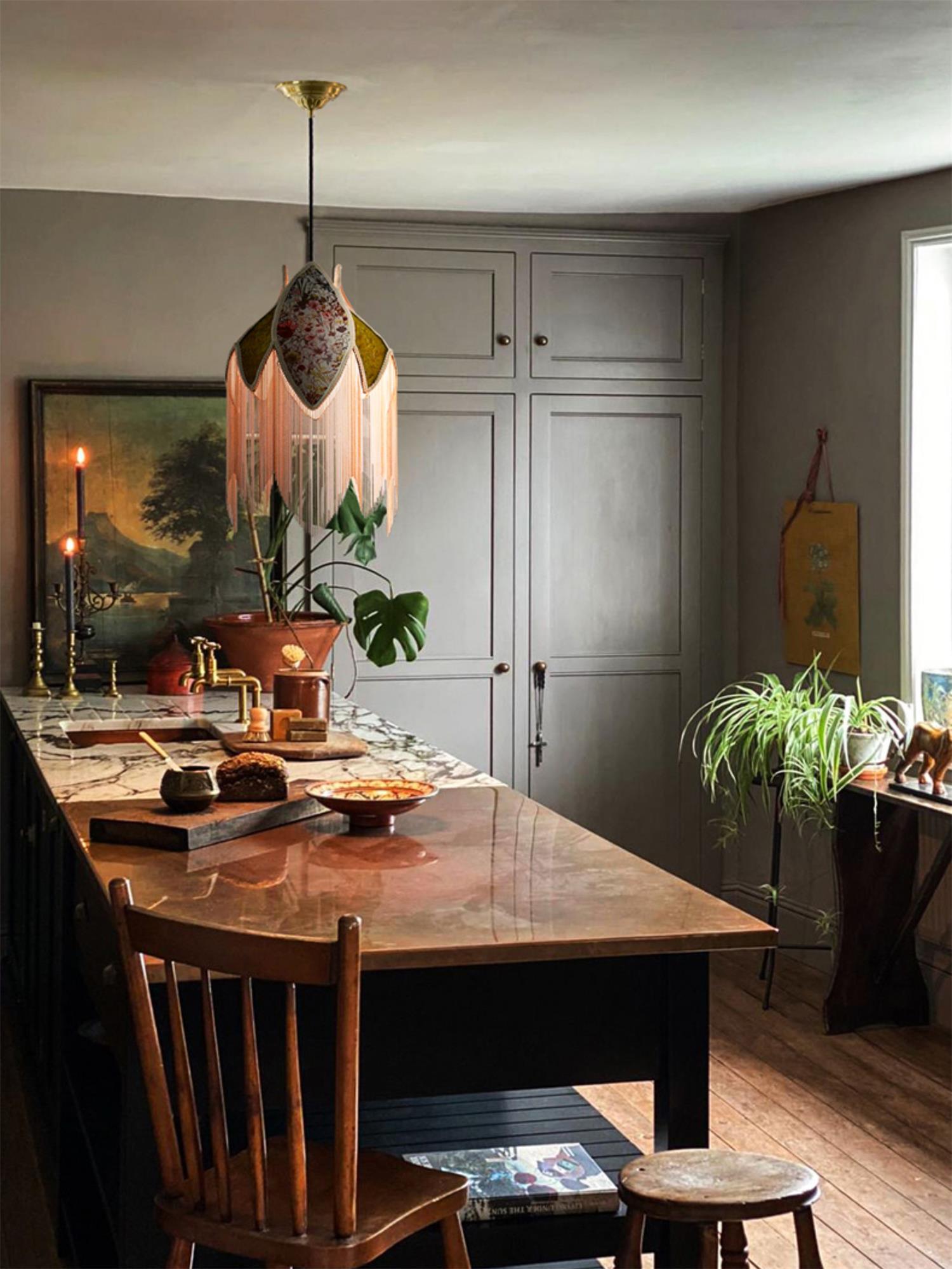 Yolvin Unique Fringed Pendant Lamp-Neutral Decor