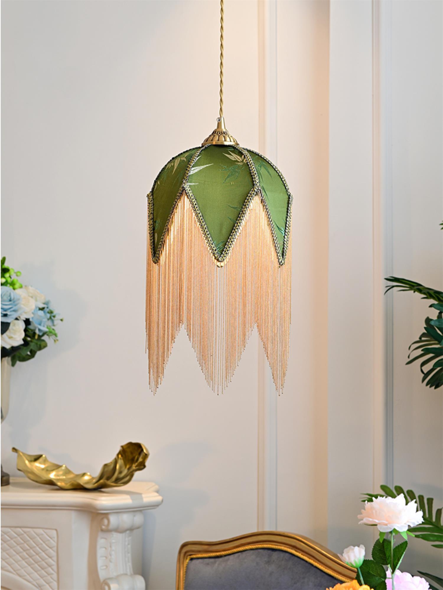 Yolvin Unique Fringed Pendant Lamp-Neutral Decor