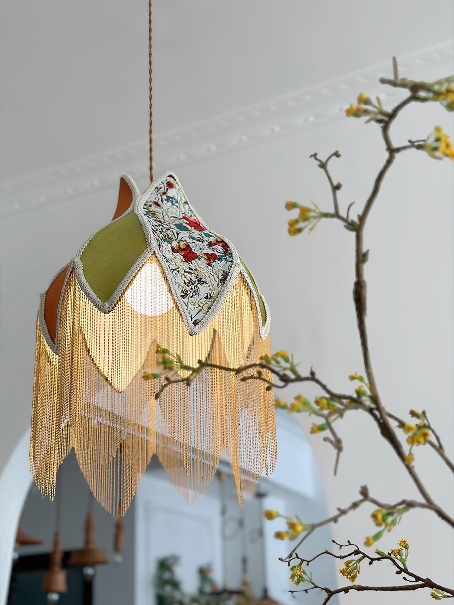 Yolvin Unique Fringed Pendant Lamp-Neutral Decor