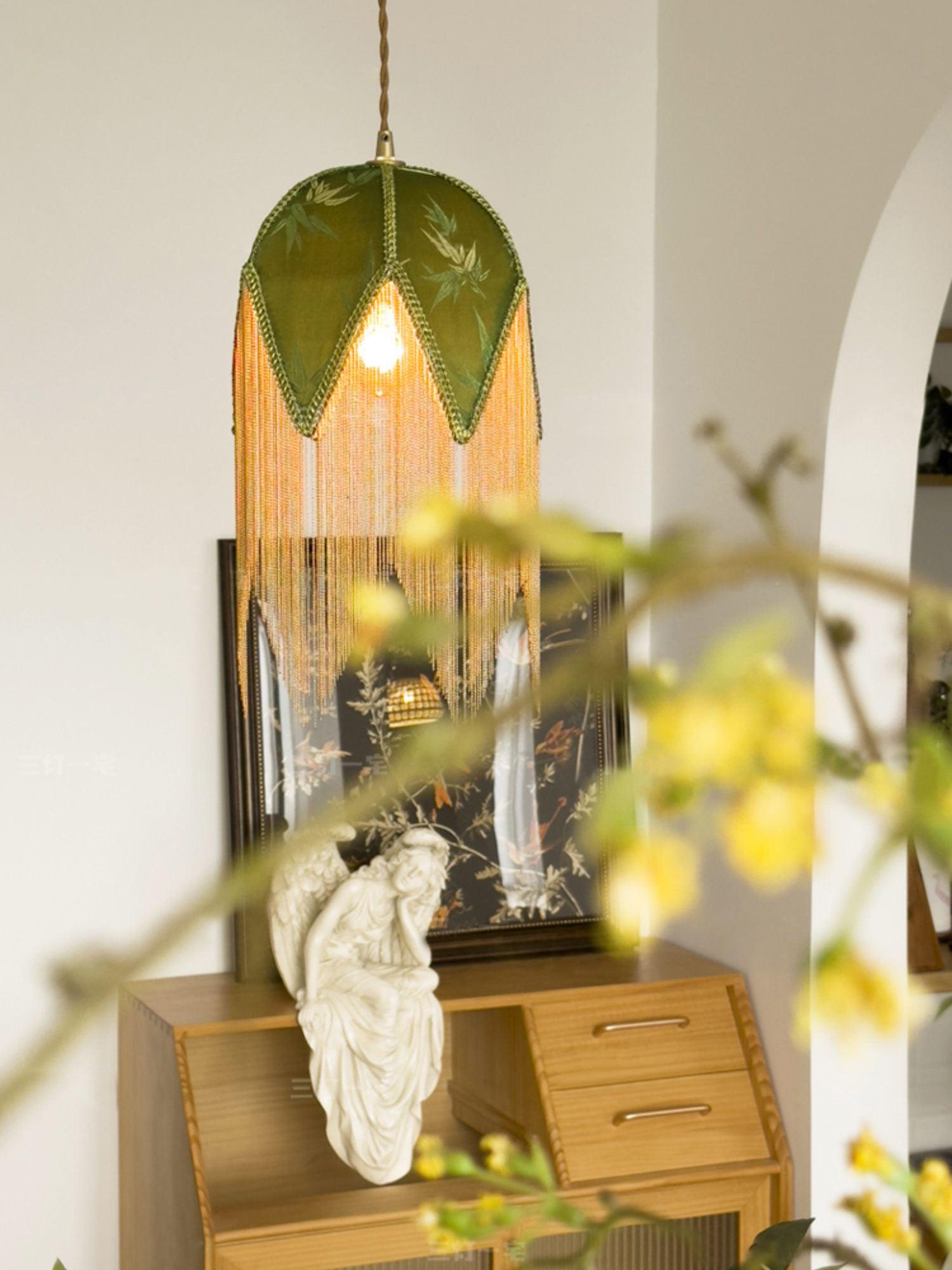 Yolvin Unique Fringed Pendant Lamp-Neutral Decor