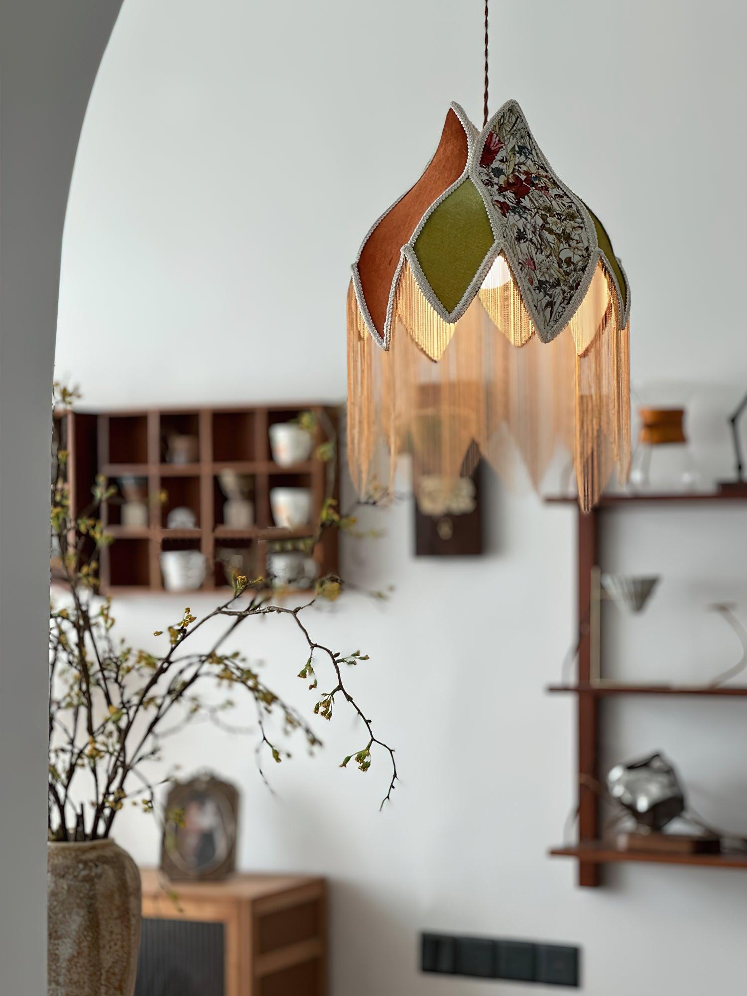 Yolvin Unique Fringed Pendant Lamp-Neutral Decor