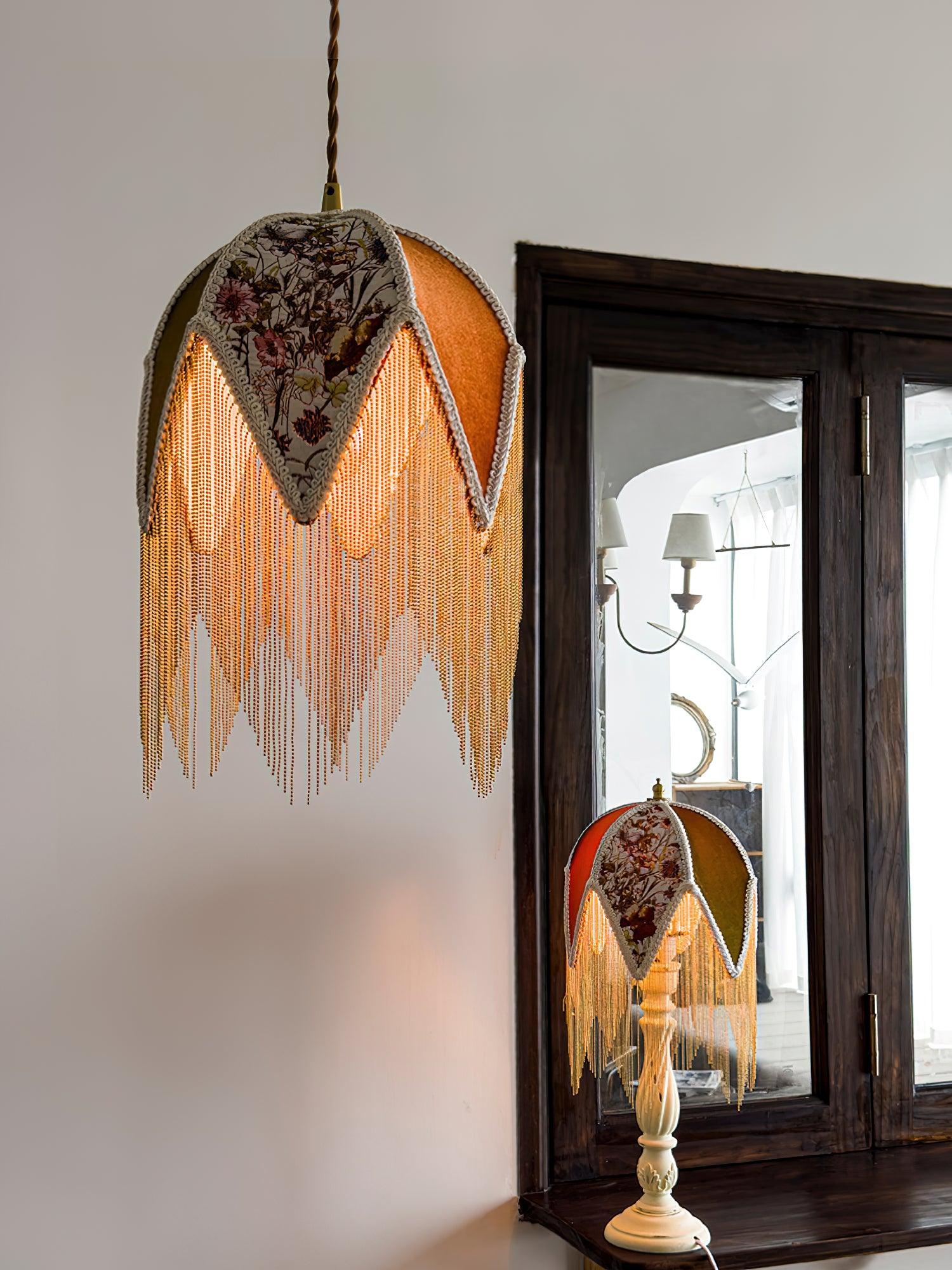 Yolvin Unique Fringed Pendant Lamp-Neutral Decor