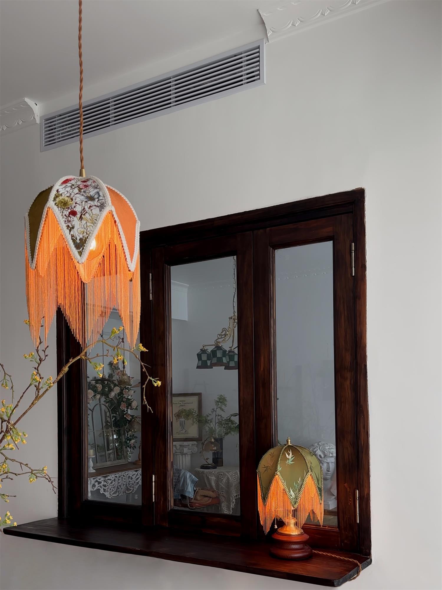 Yolvin Unique Fringed Pendant Lamp-Neutral Decor