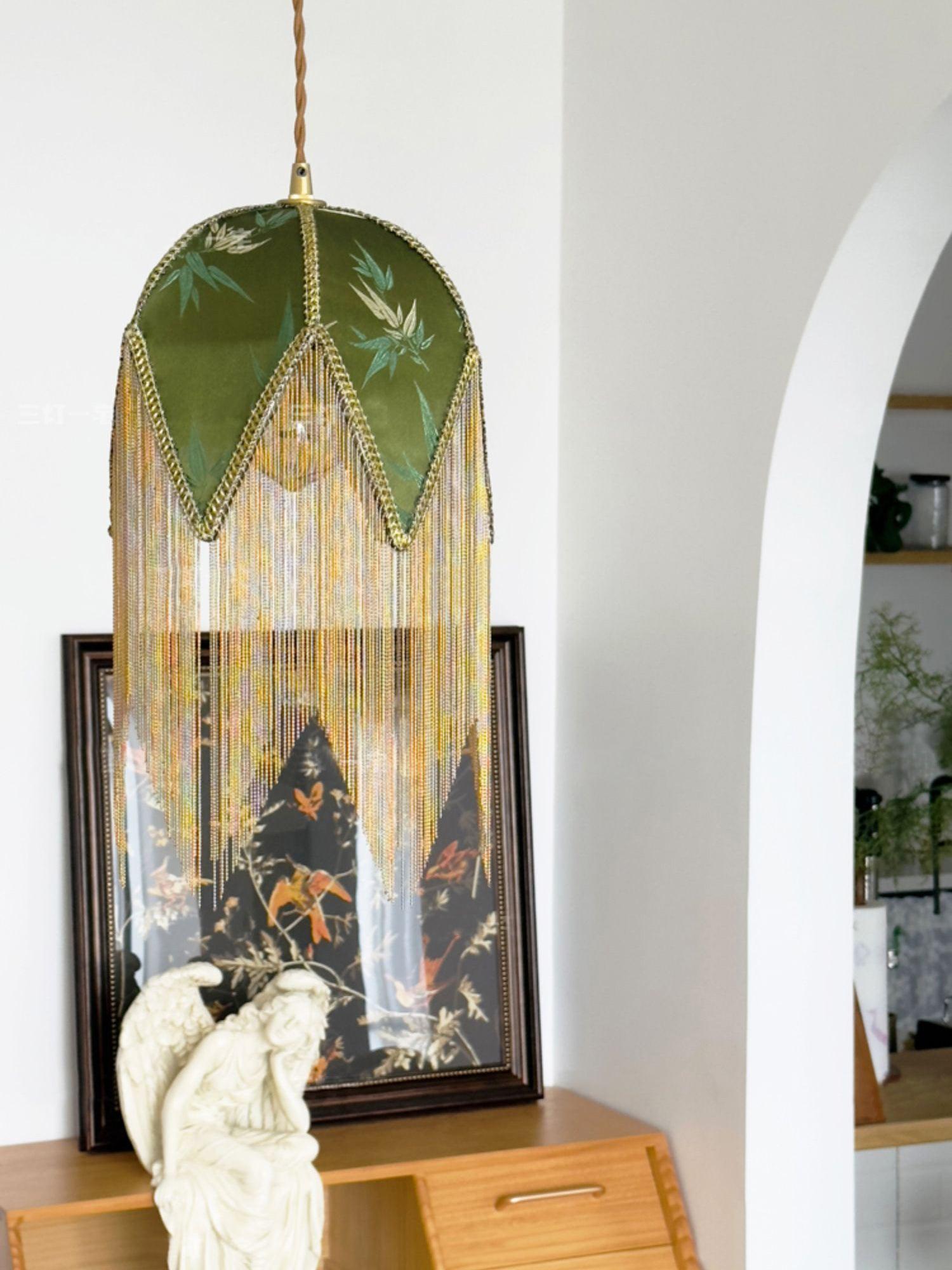 Yolvin Unique Fringed Pendant Lamp-Neutral Decor