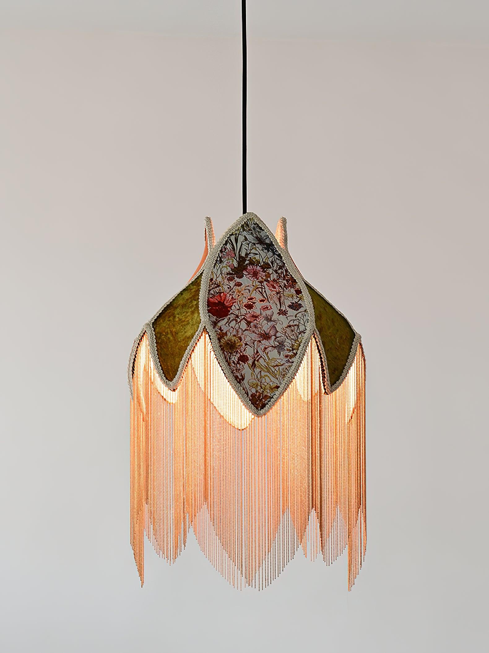 Yolvin Unique Fringed Pendant Lamp-Neutral Decor