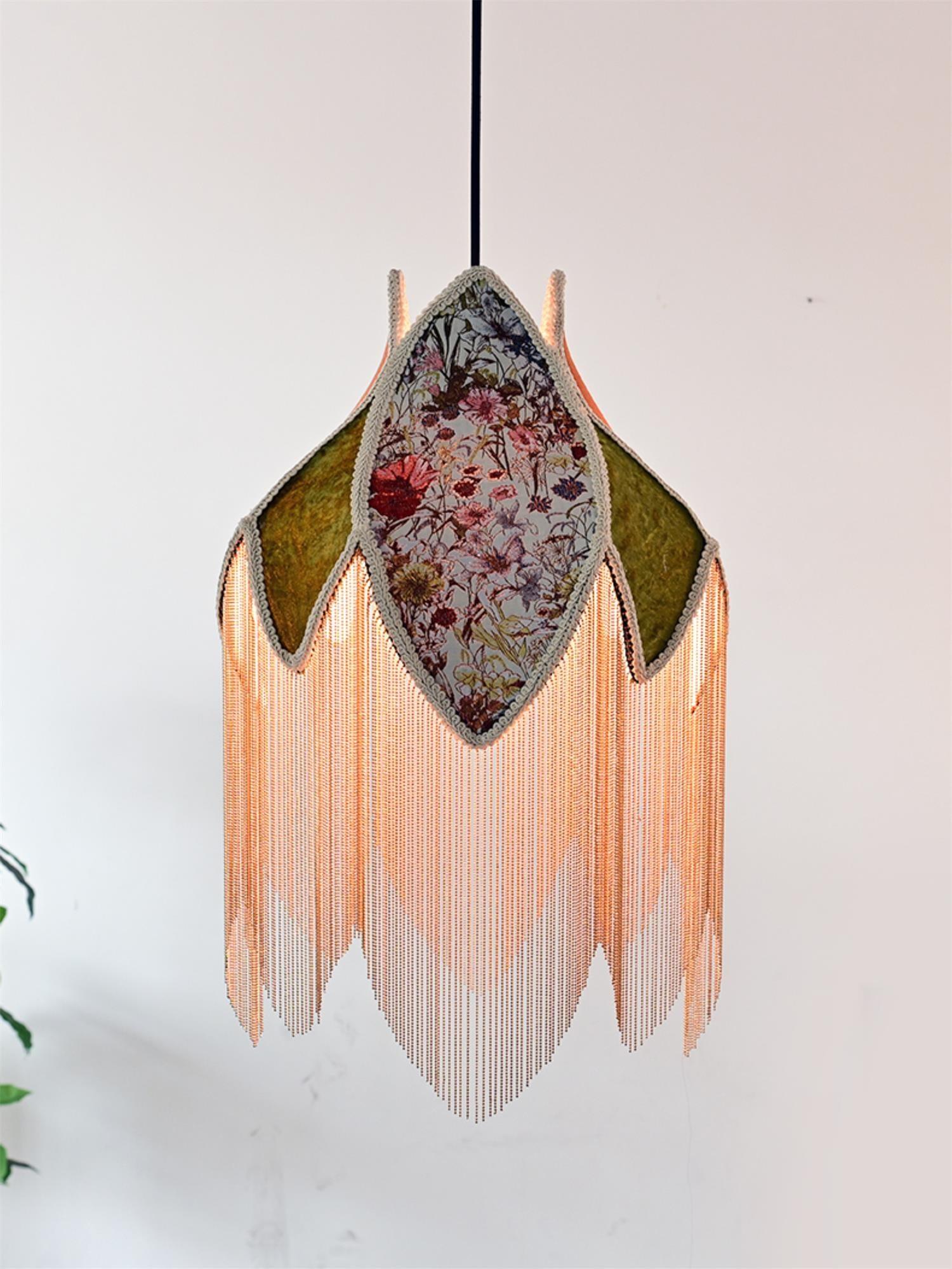 Yolvin Unique Fringed Pendant Lamp-Neutral Decor