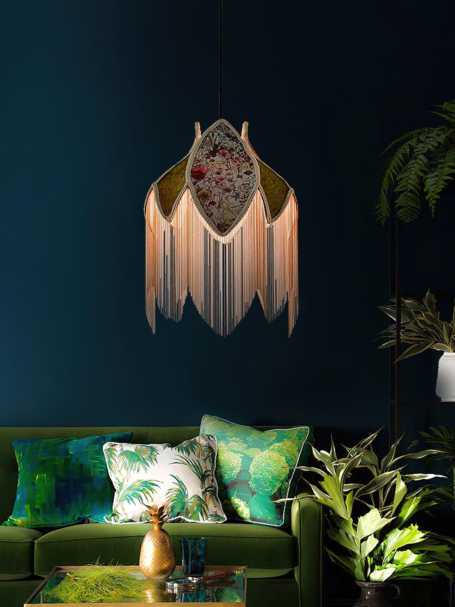 Yolvin Unique Fringed Pendant Lamp-Neutral Decor