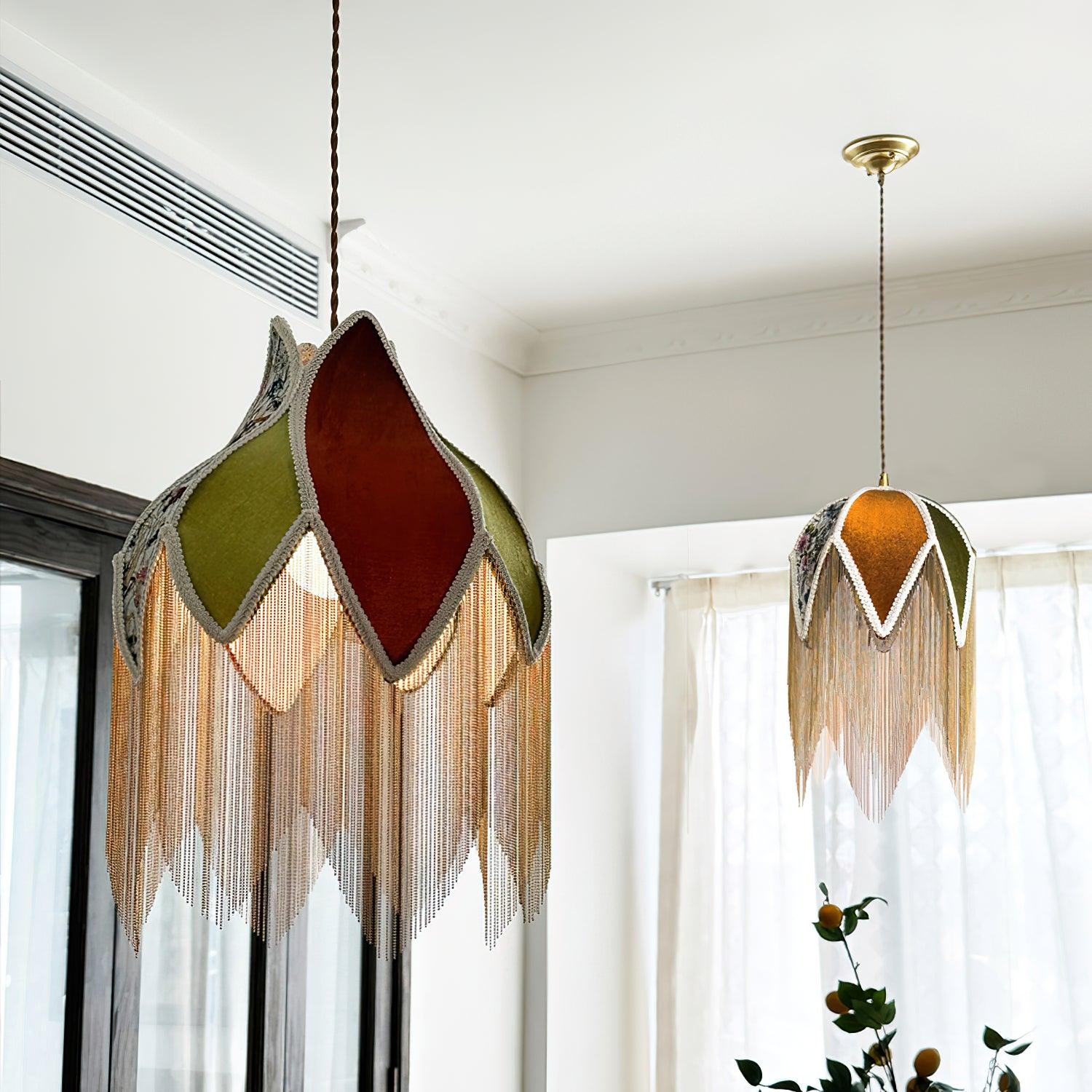Yolvin Unique Fringed Pendant Lamp-Neutral Decor
