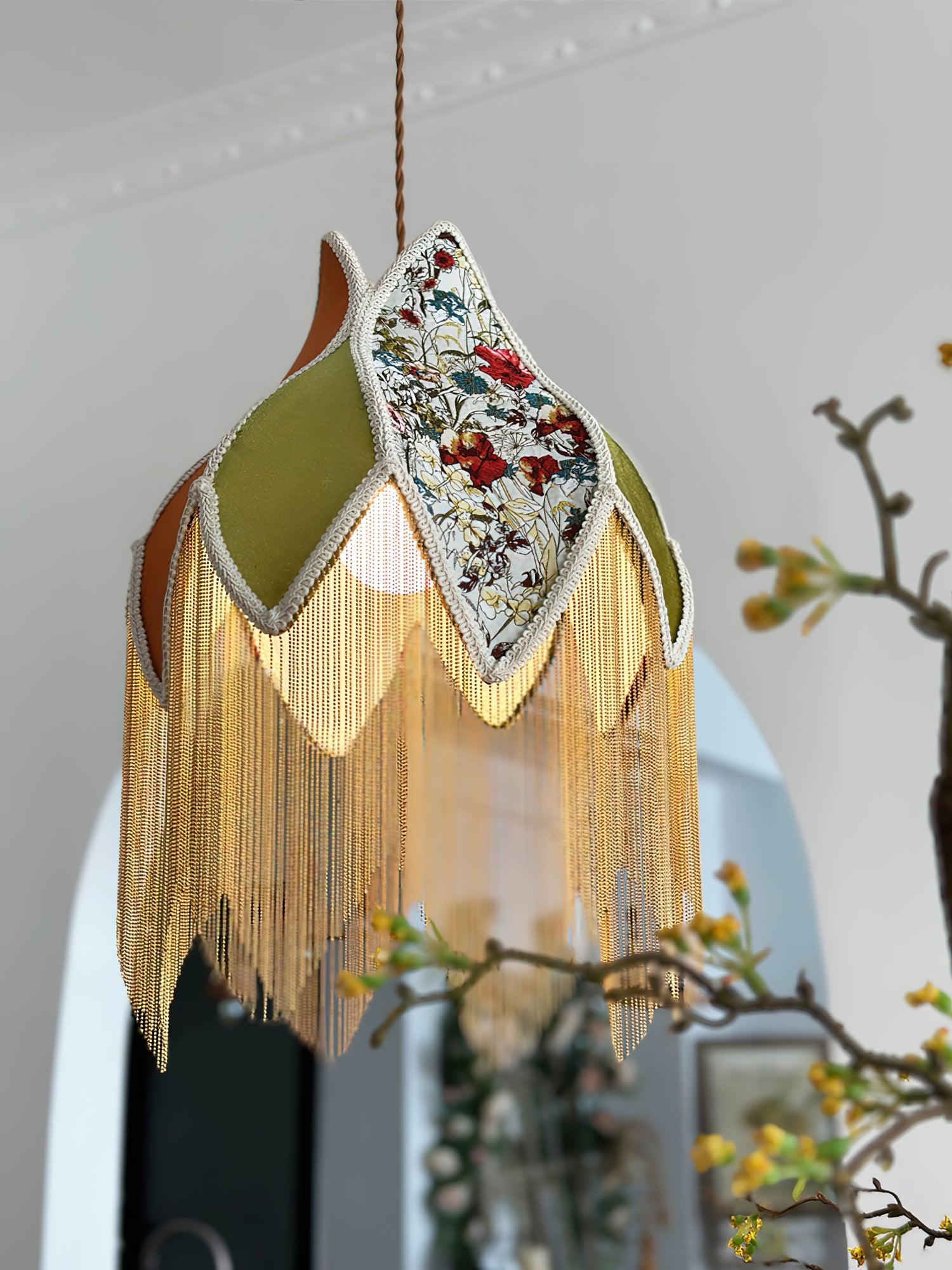 Yolvin Unique Fringed Pendant Lamp-Neutral Decor