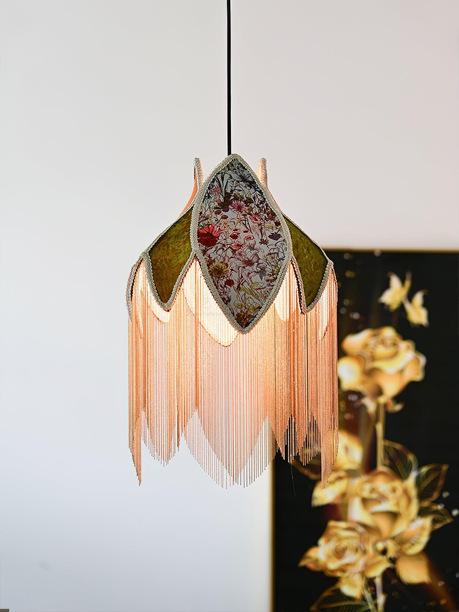 Yolvin Unique Fringed Pendant Lamp-Neutral Decor