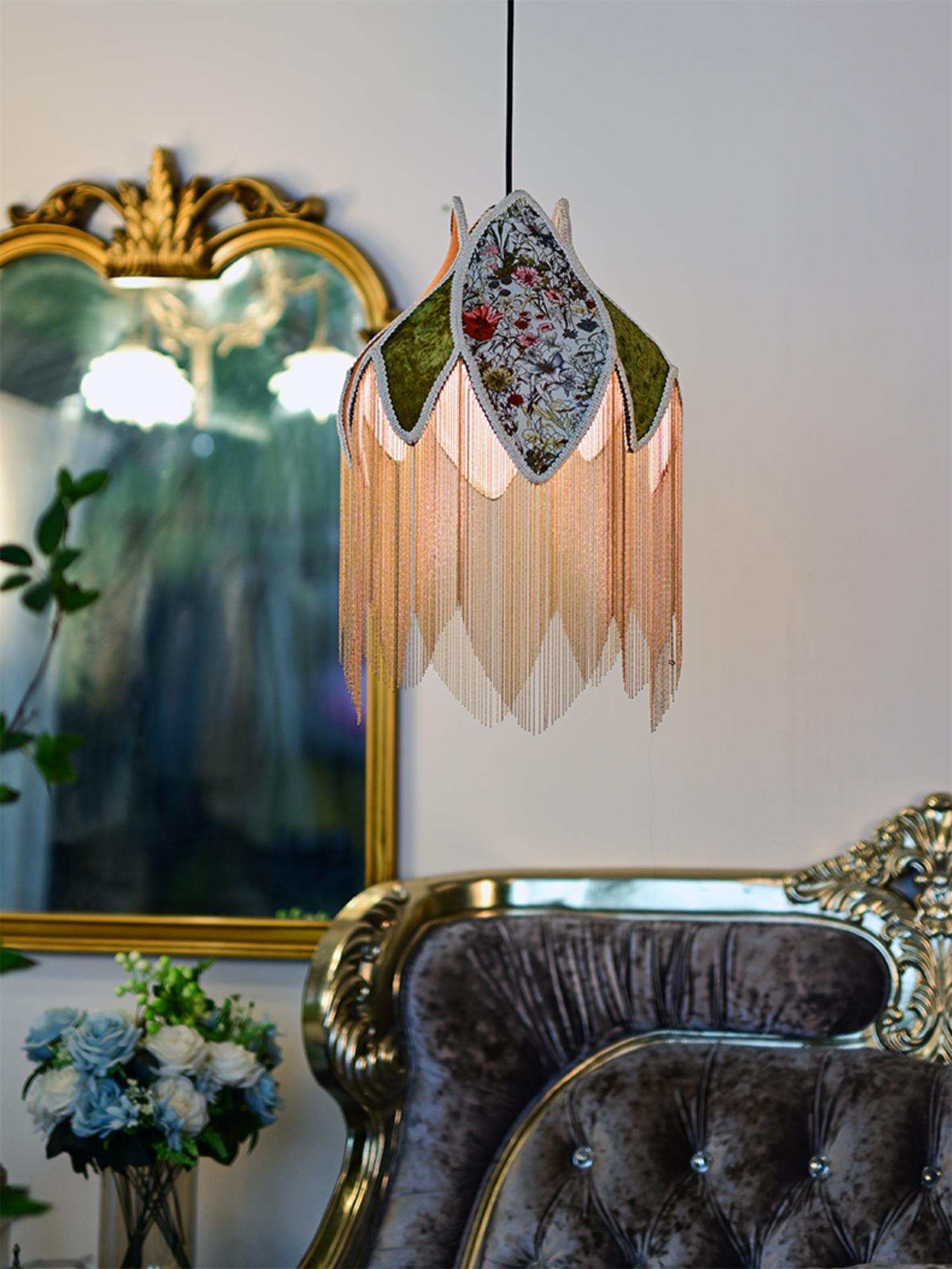 Yolvin Unique Fringed Pendant Lamp-Neutral Decor