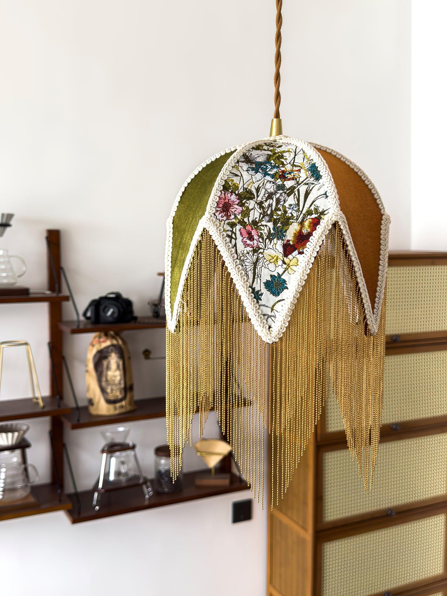 Yolvin Unique Fringed Pendant Lamp-Neutral Decor