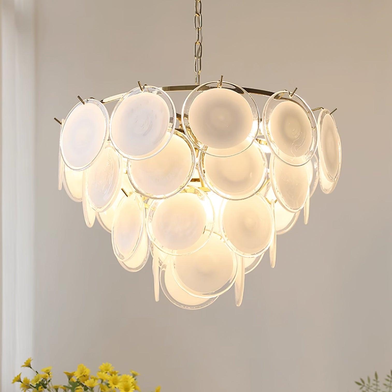 Noelia Glass Chandelier Light-Neutral Decor