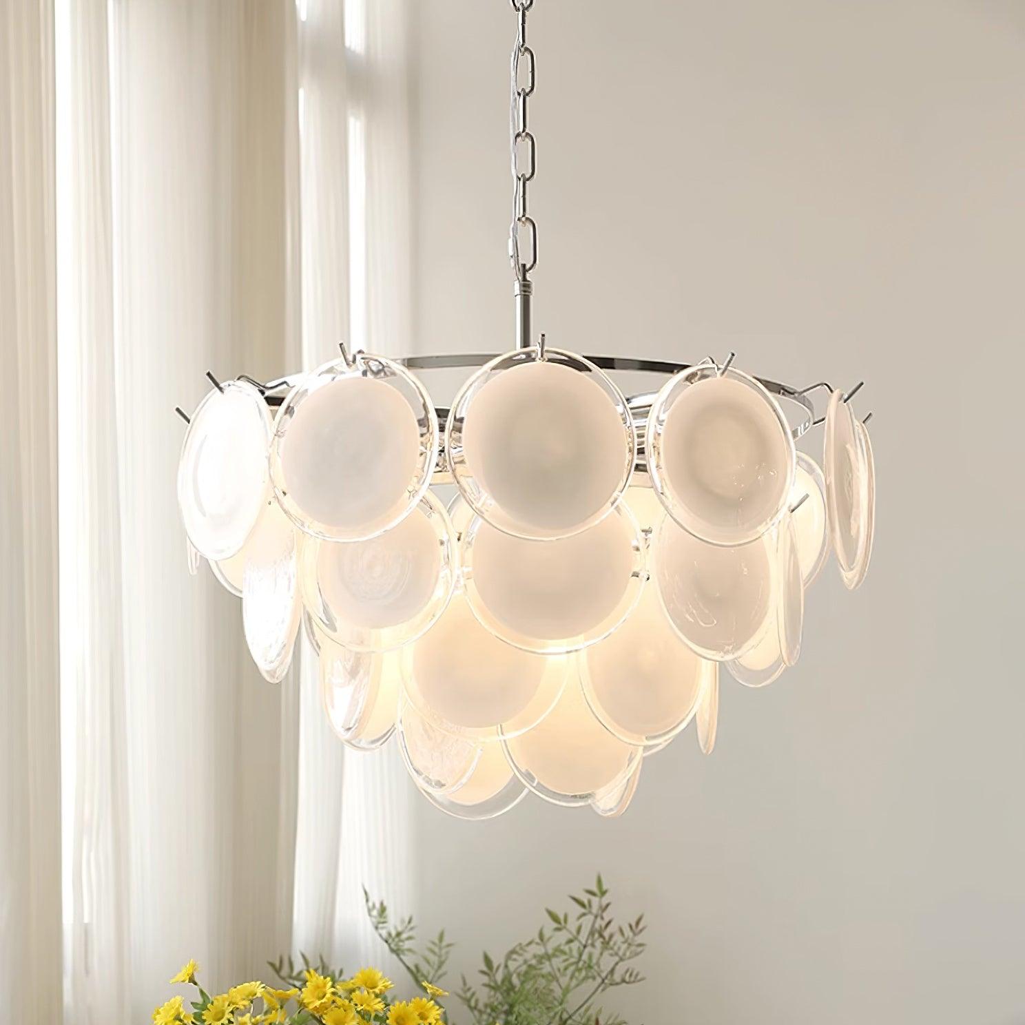 Noelia Glass Chandelier Light-Neutral Decor