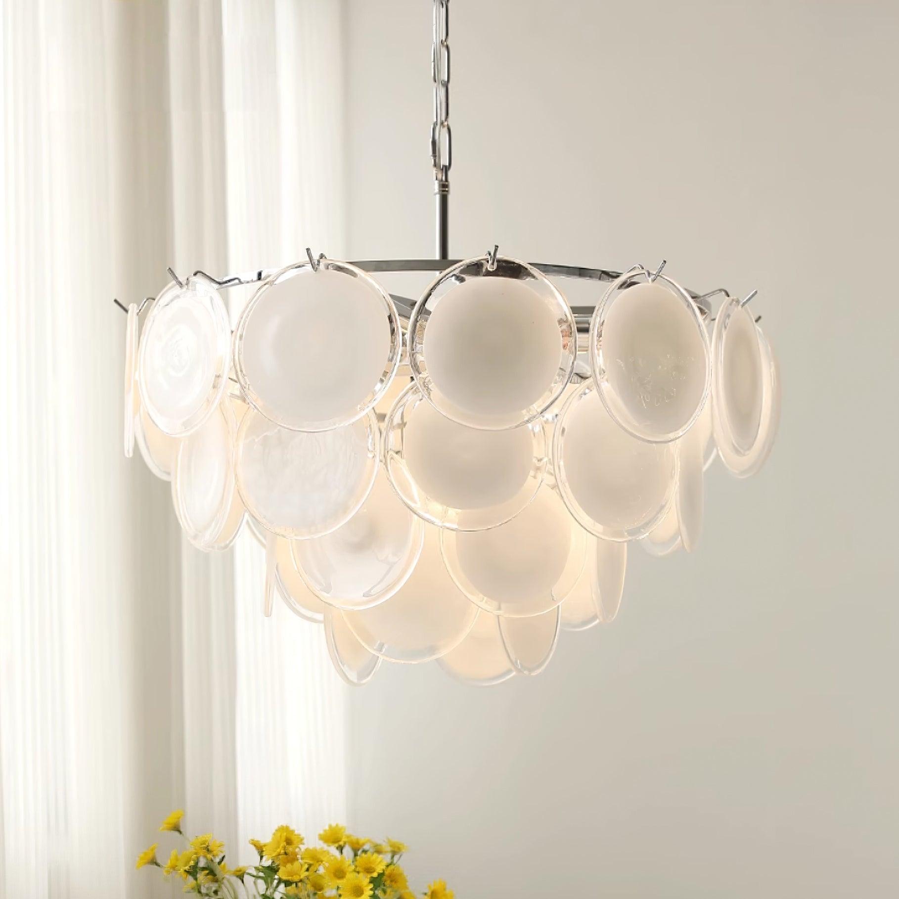 Noelia Glass Chandelier Light-Neutral Decor