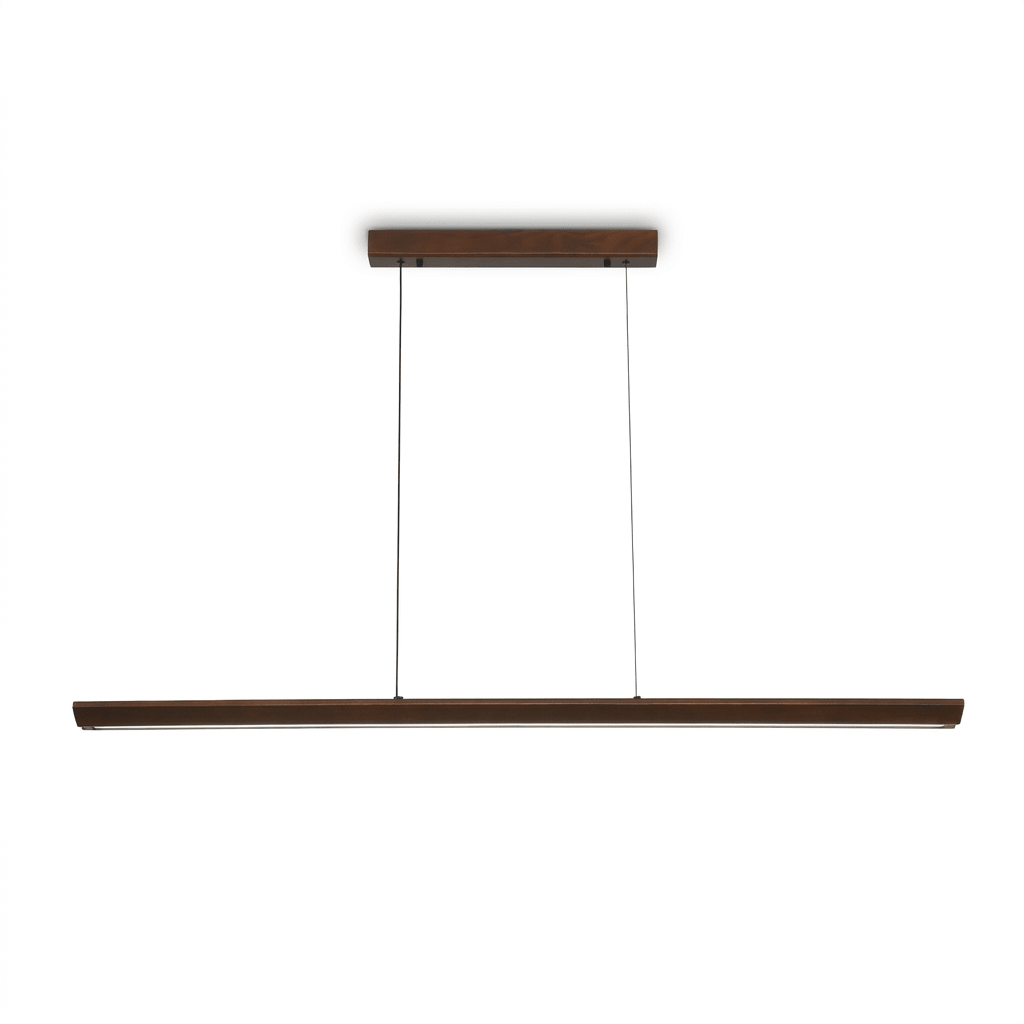 Beveled Wood Linear Pendant Lamp-Neutral Decor