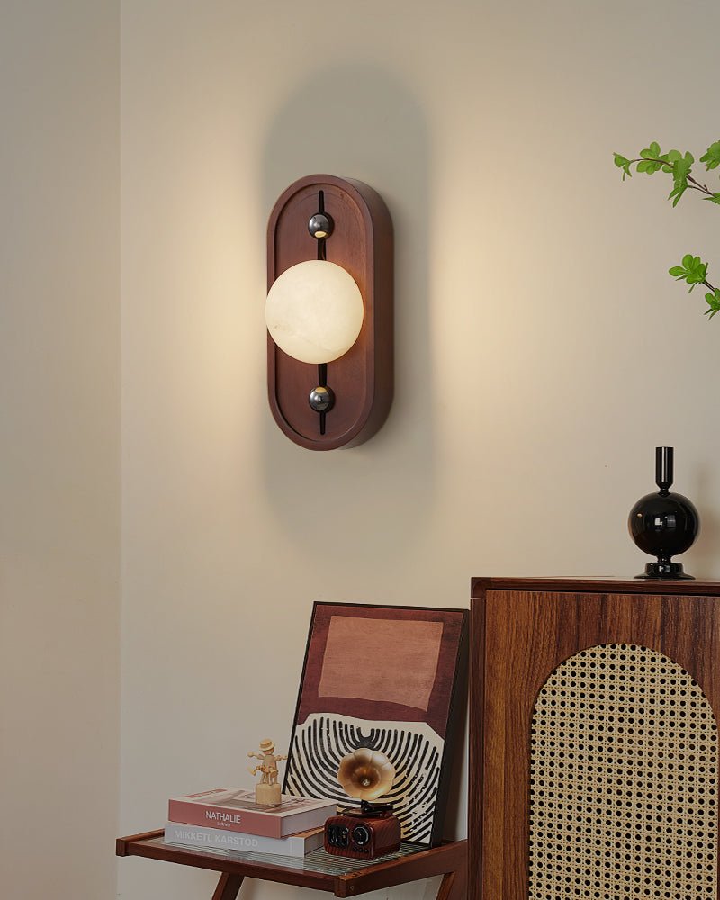 Bezel Alabaster Wall Lamp-Neutral Decor