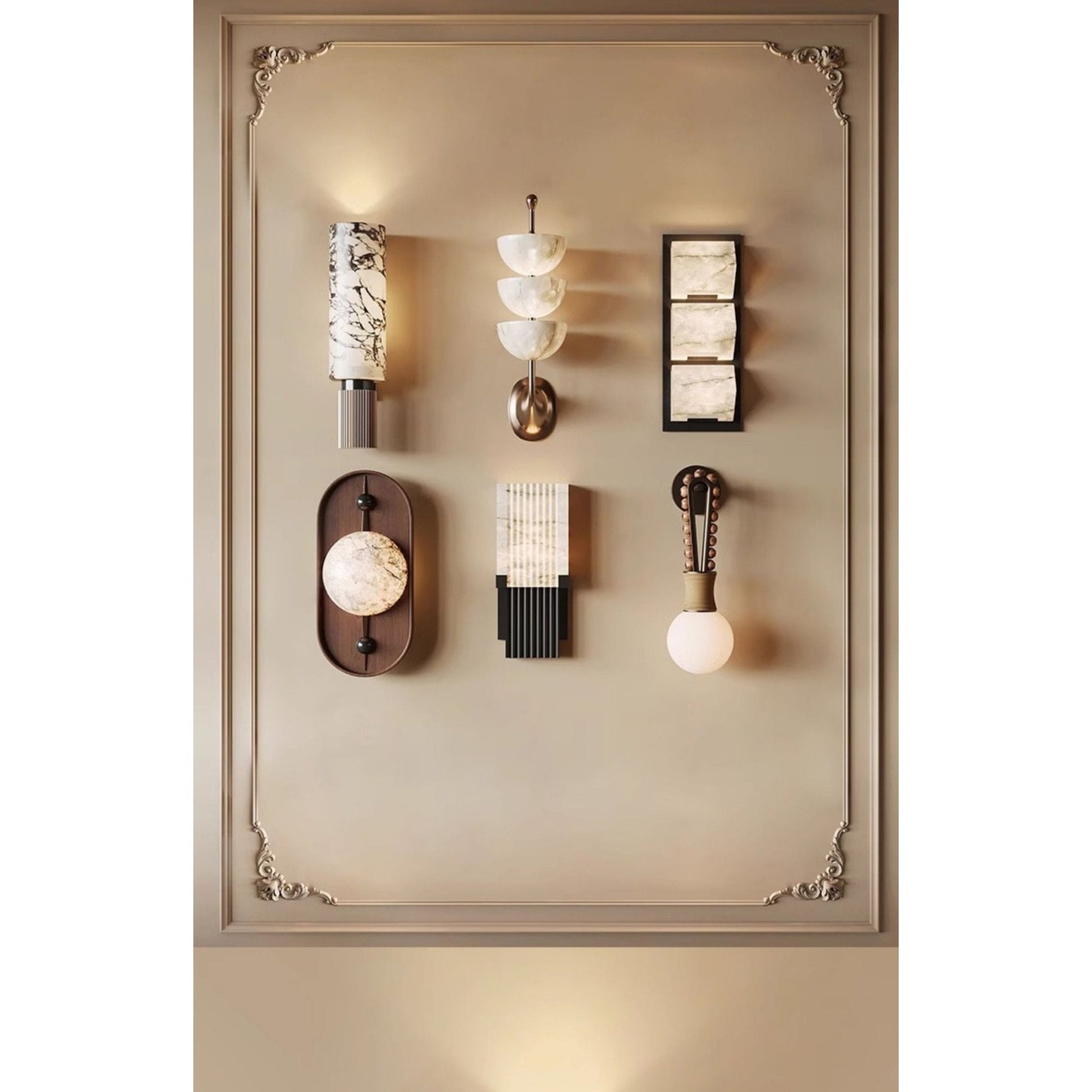 Livenq Orb Alabaster Wall Light-Neutral Decor