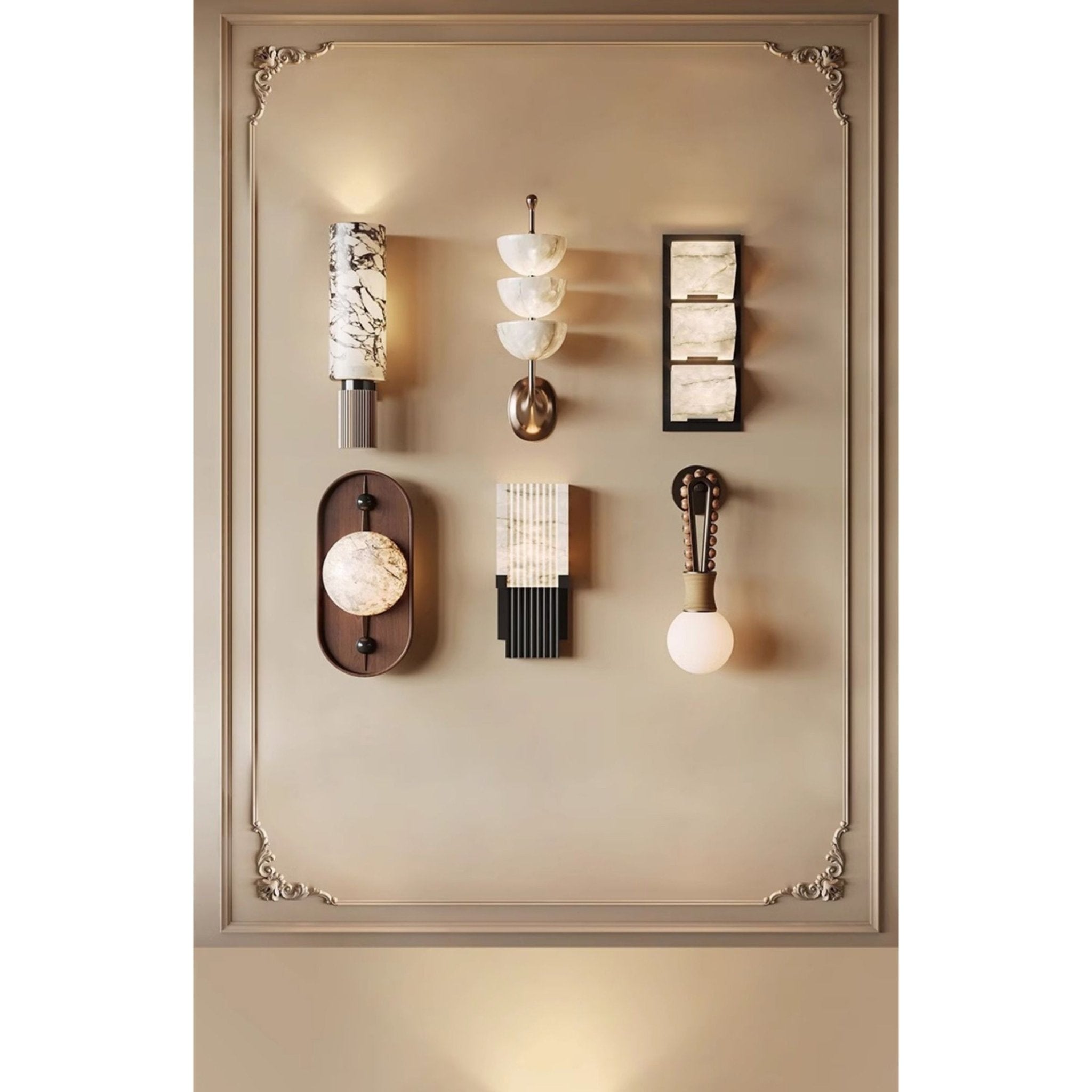 Livenq Orb Alabaster Wall Light-Neutral Decor