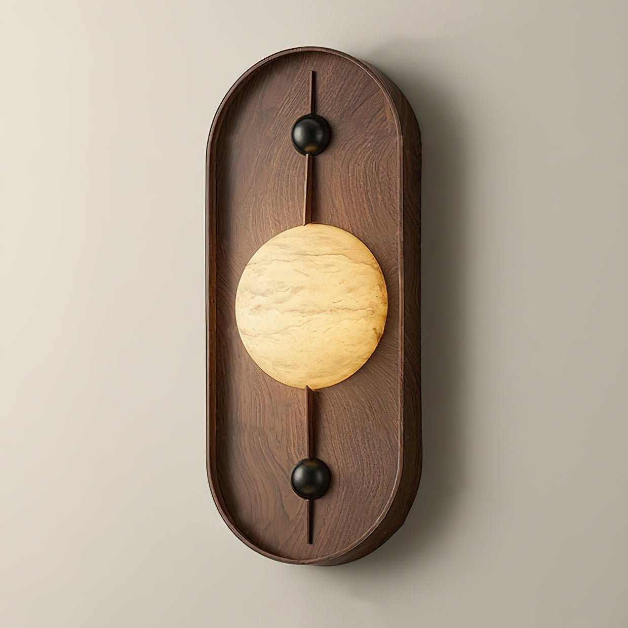 Lyvaran Oval Alabaster Wood Wall Light-Neutral Decor