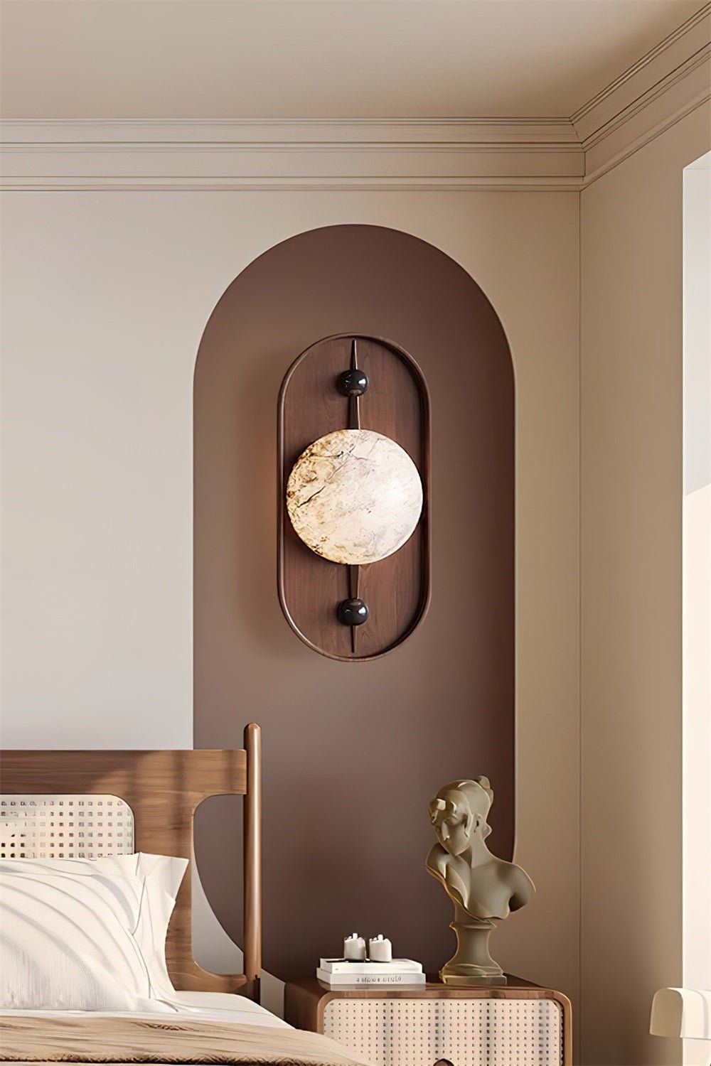 Livenq Orb Alabaster Wall Light-Neutral Decor