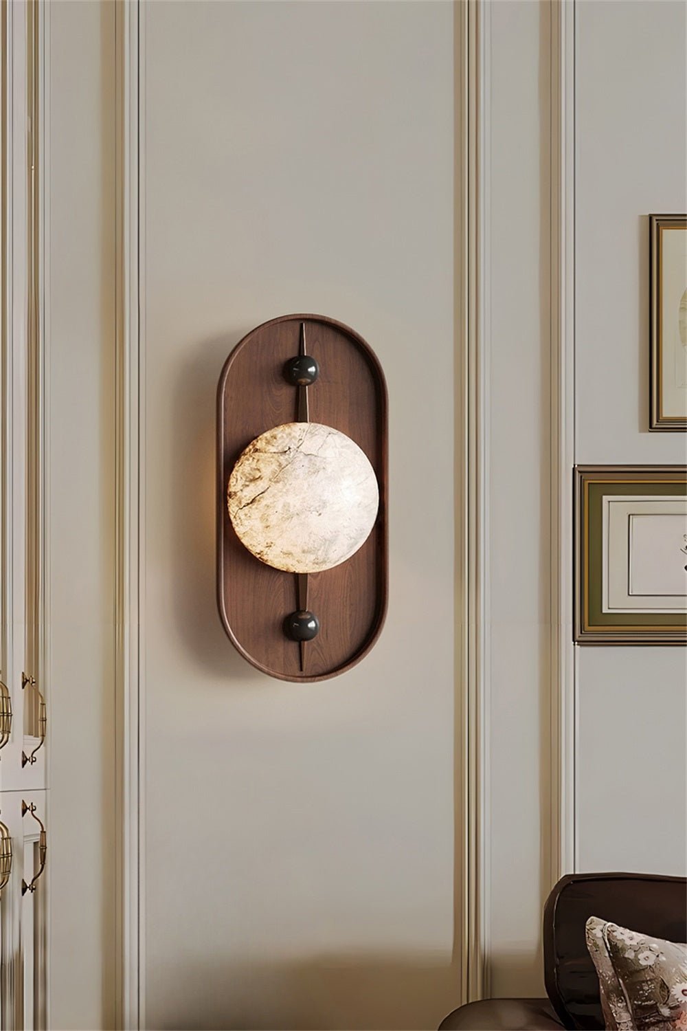 Livenq Orb Alabaster Wall Light-Neutral Decor