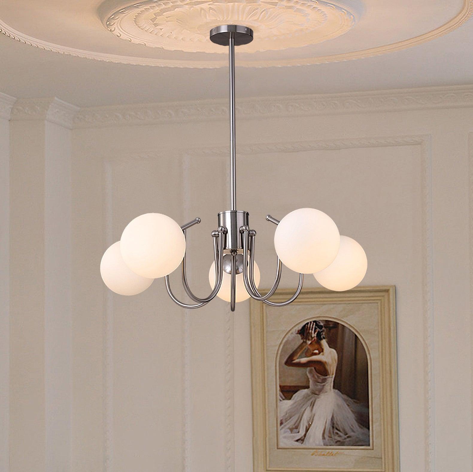 Tave Chandelier Globe Chrome Modern-Neutral Decor