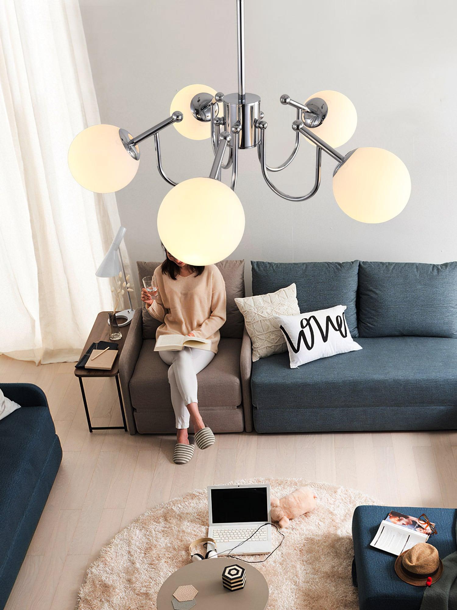 Tave Chandelier Globe Chrome Modern-Neutral Decor