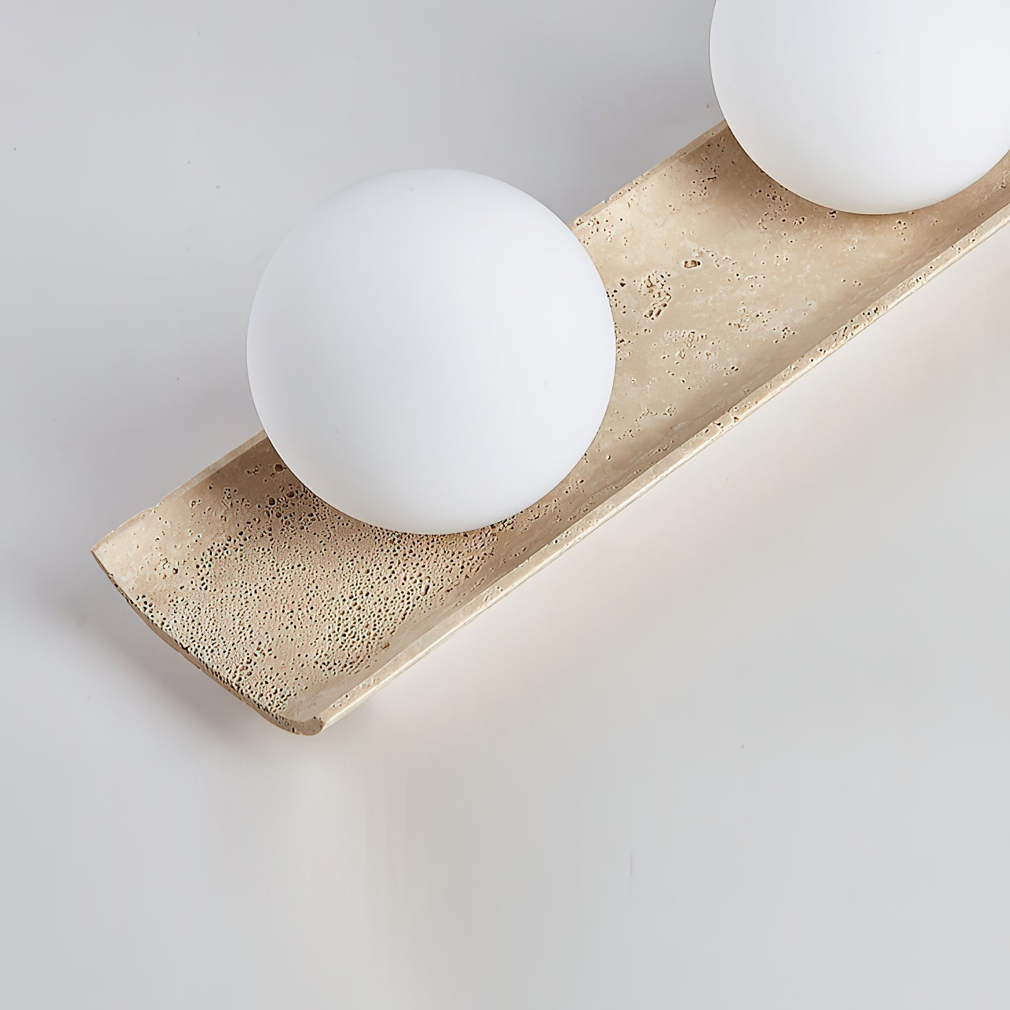 Bianca Globe Modern Minimalist Travertine Glass Ceiling Lamp