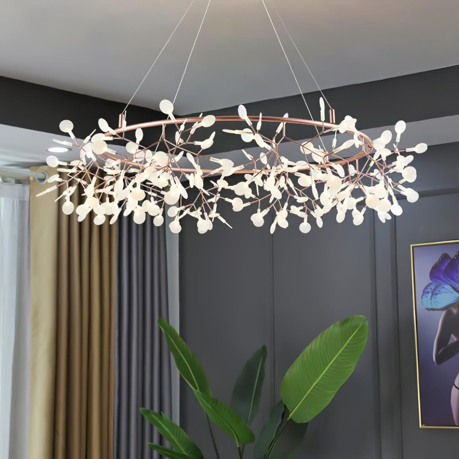 Olivia Unique Round Sputnik Art Deco Firefly Chandelier, Living Room/ Bedroom - Neutralighting