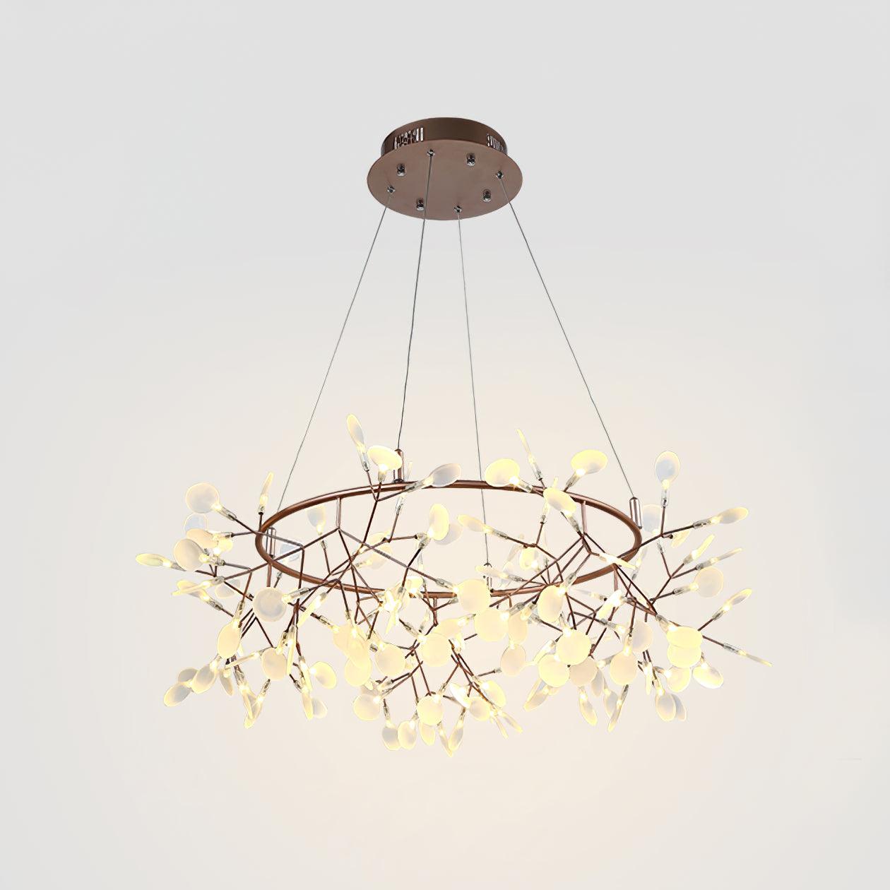 Olivia Unique Round Sputnik Art Deco Firefly Chandelier, Living Room/ Bedroom - Neutralighting